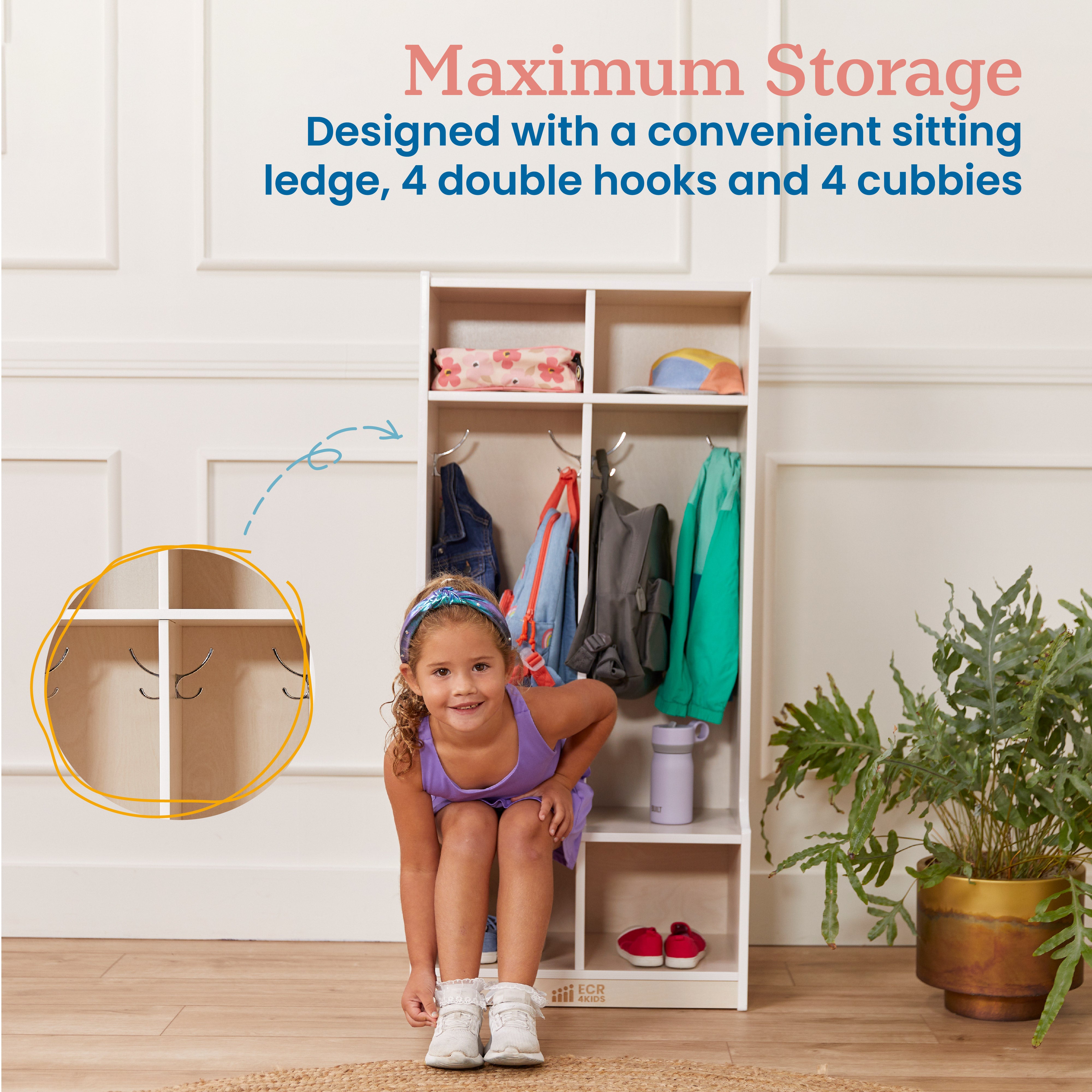 2-Section Coat Locker with Bench