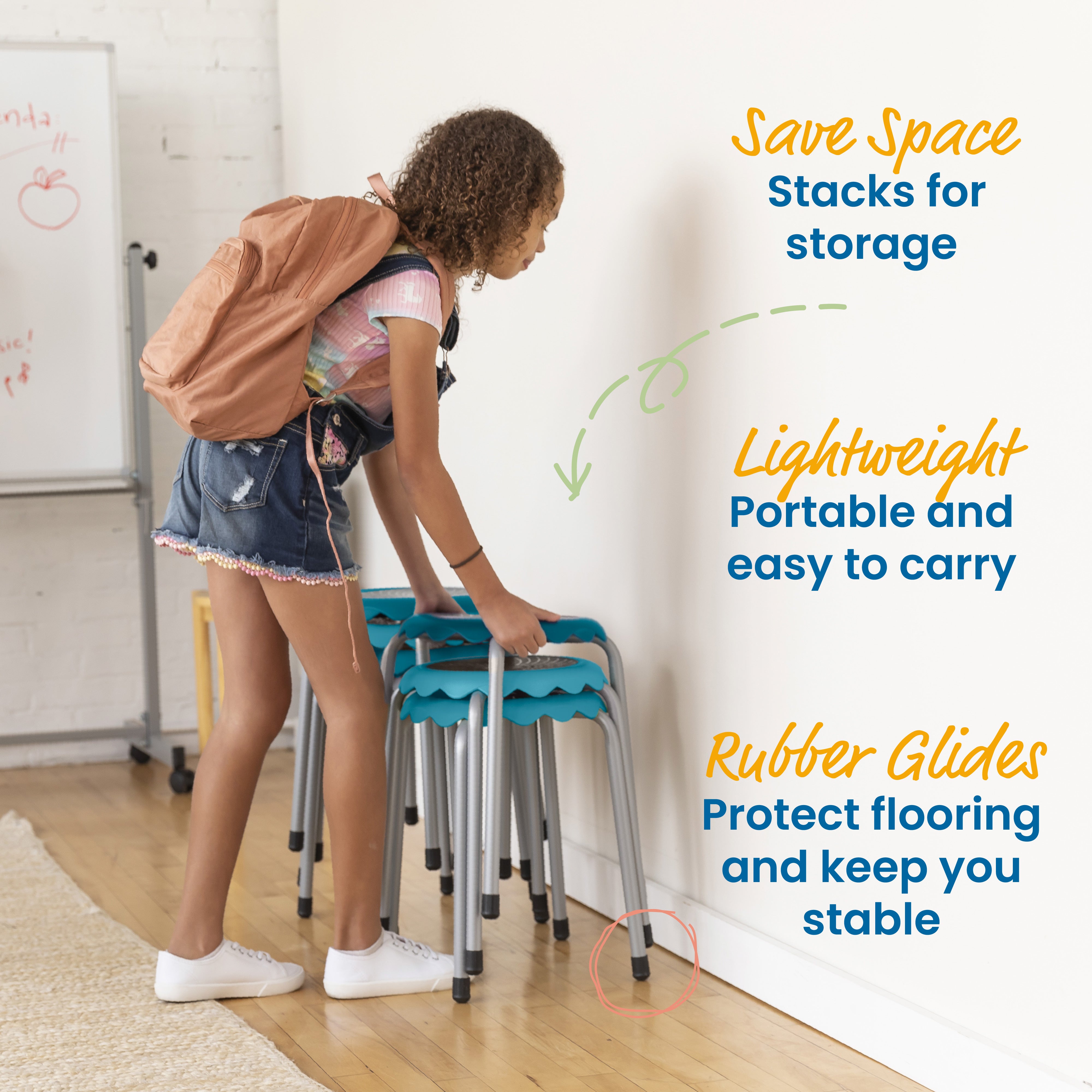 Daisy Stackable Stool Set, 8-Piece