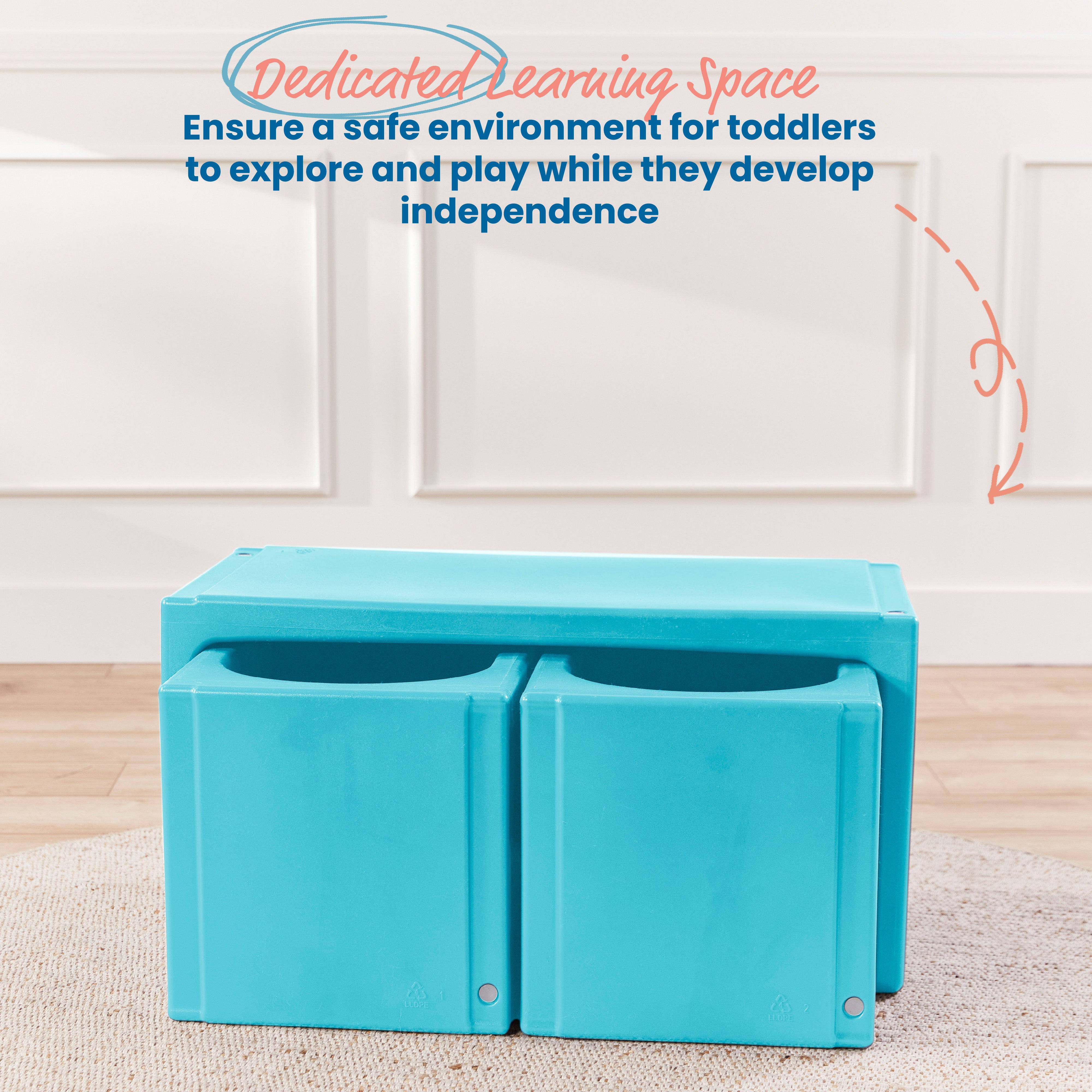 Tri-Me Table and Cube Chair Set, 3-Piece