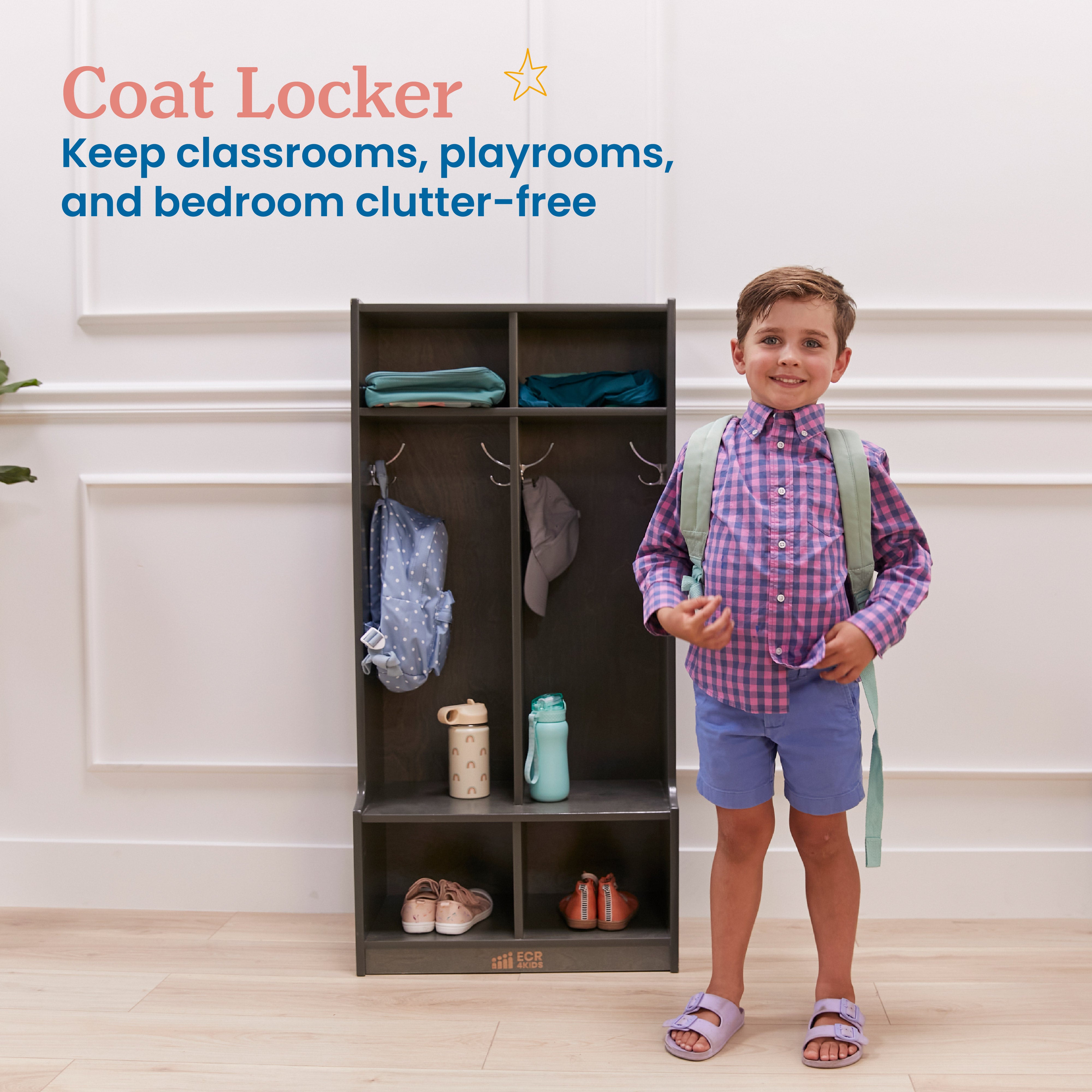 2-Section Coat Locker with Bench