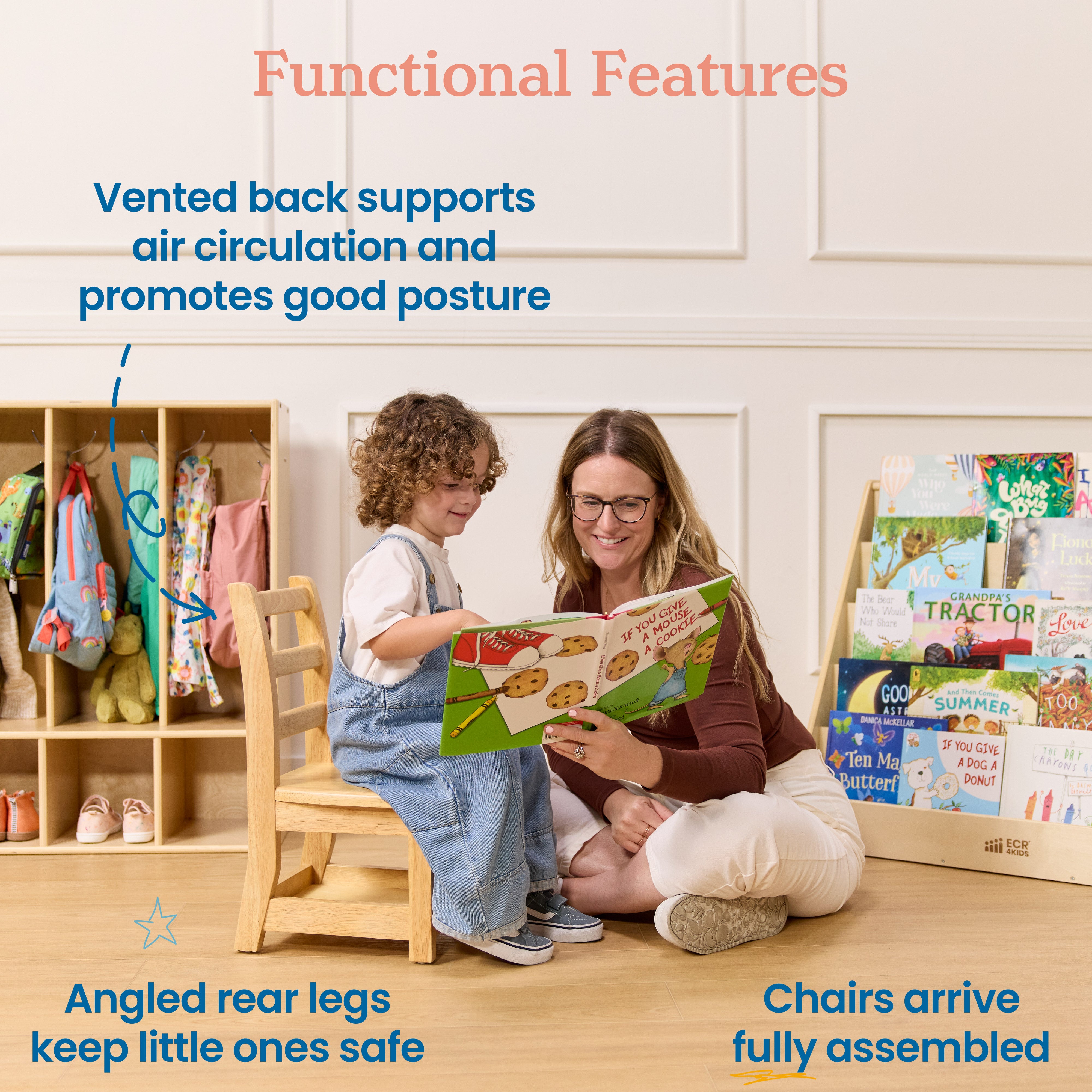 Three-Rung Ladderback Chair with Storage, 2-Pack