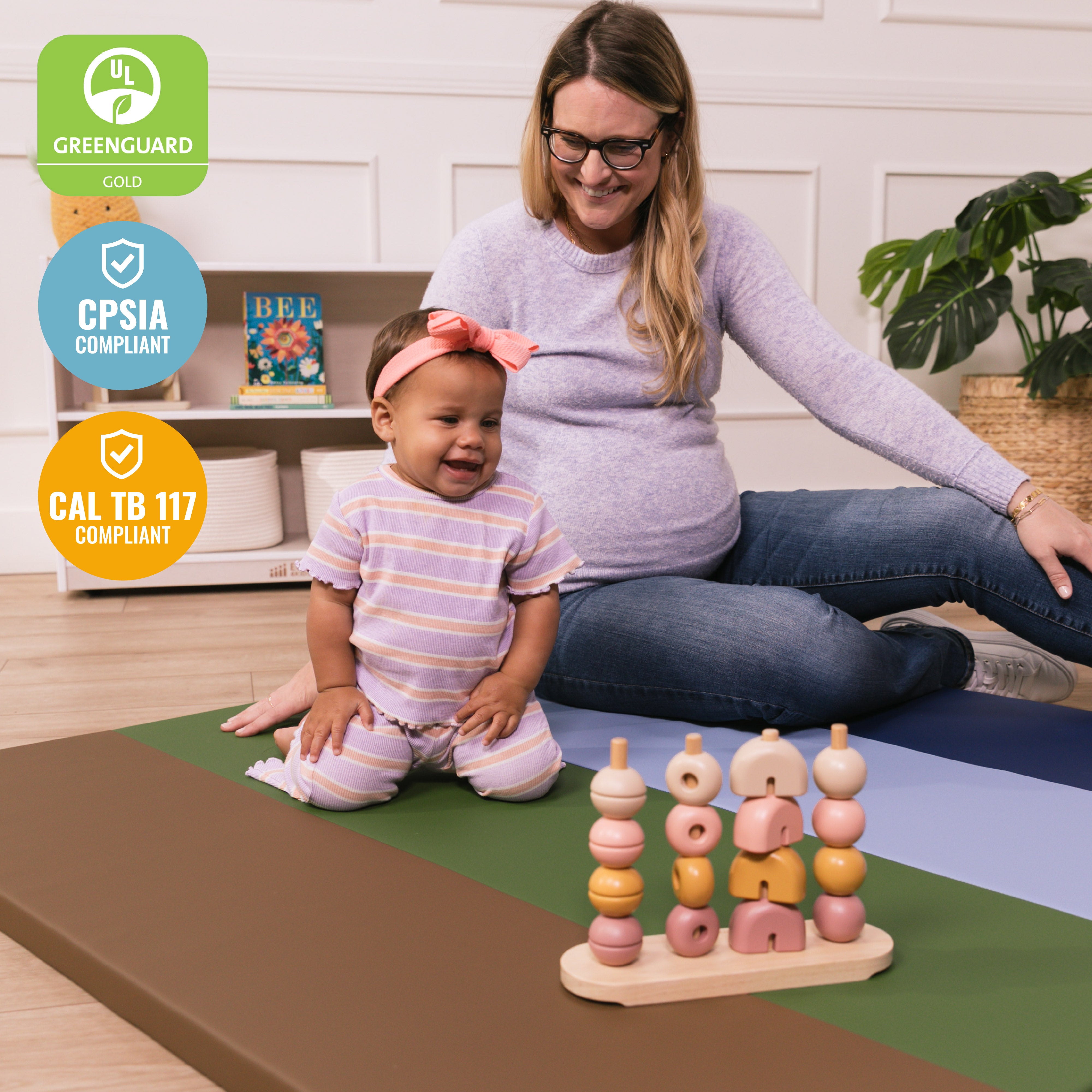 4-Section Rainbow Runway Activity Mat