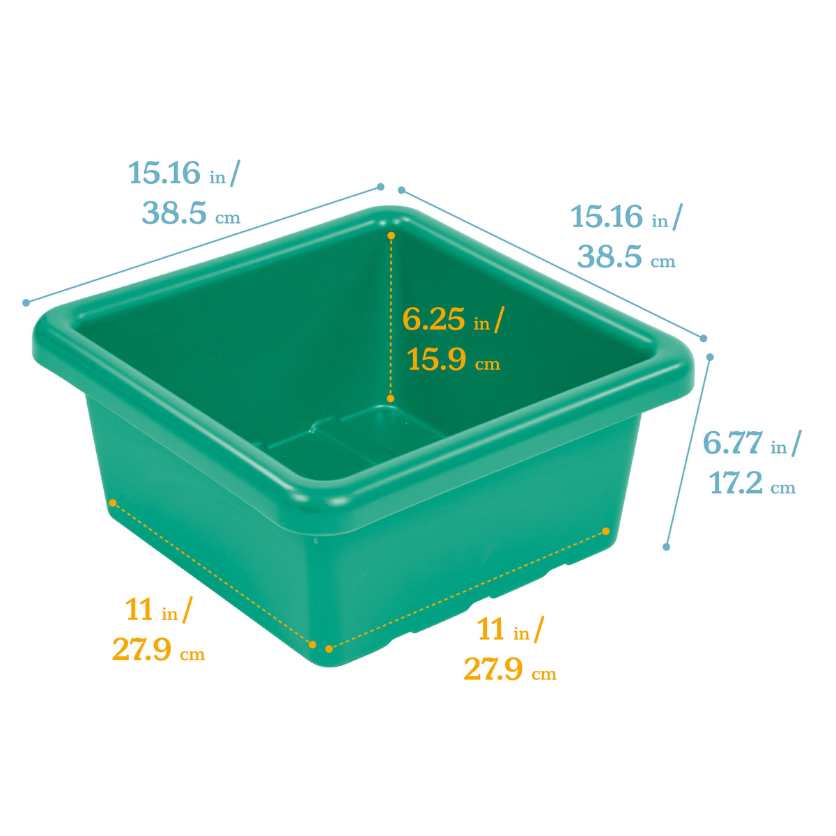 Stackable Square Bins with Non-Snap Lids, 2-Pack