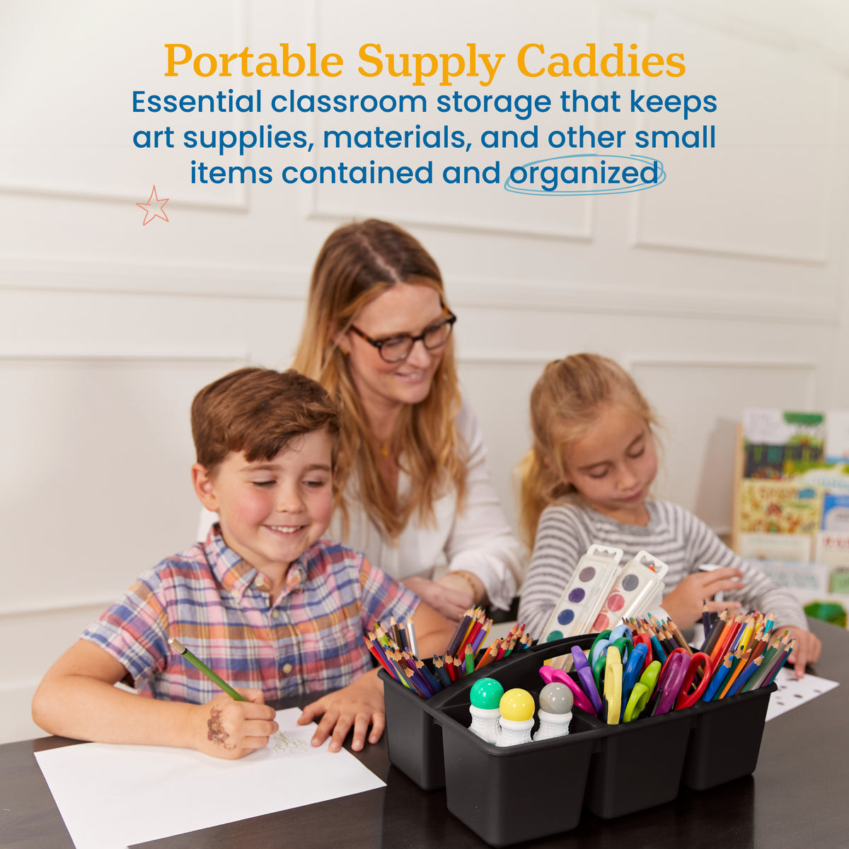 6-Compartment Large Plastic Caddy, 6-Pack