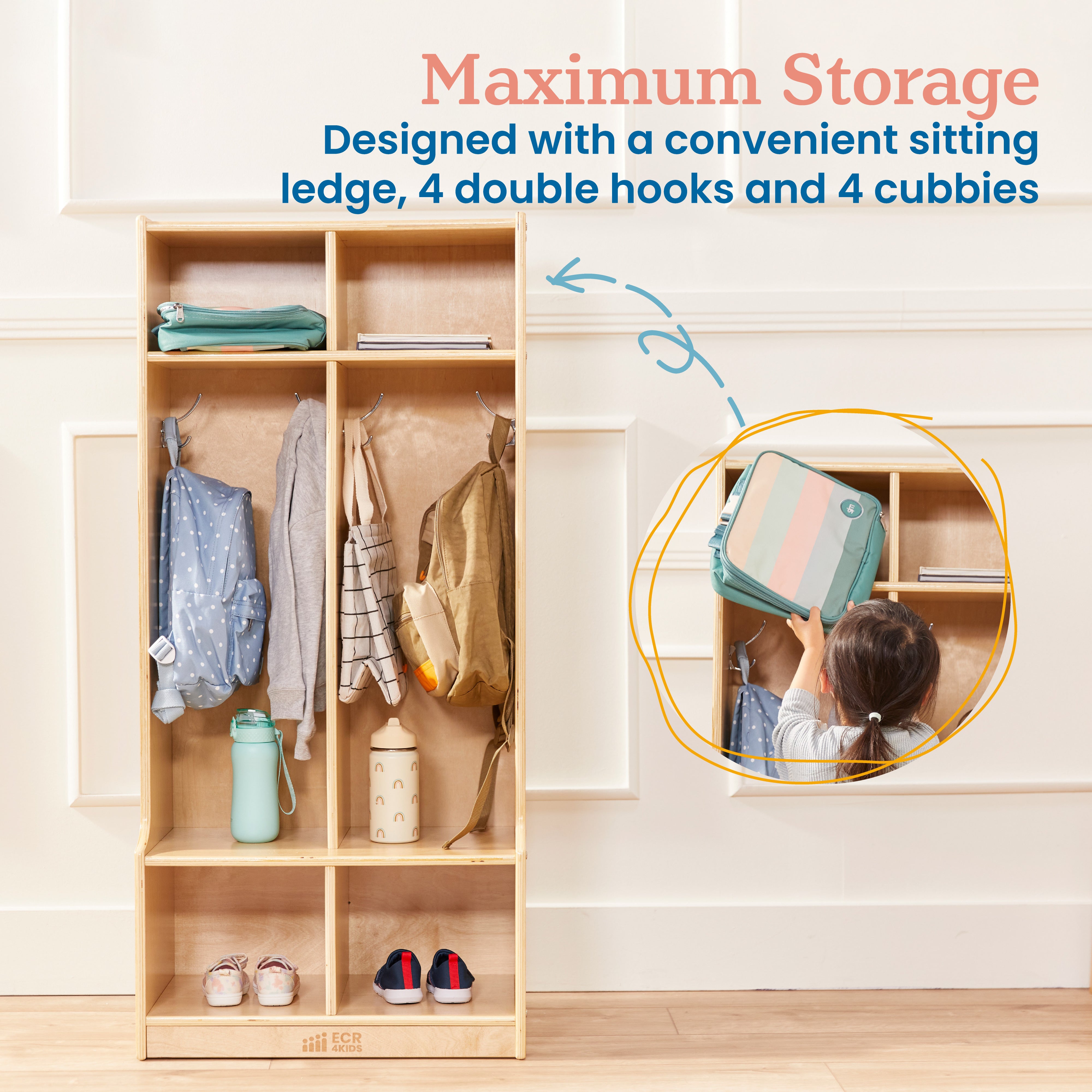 2-Section Coat Locker with Bench