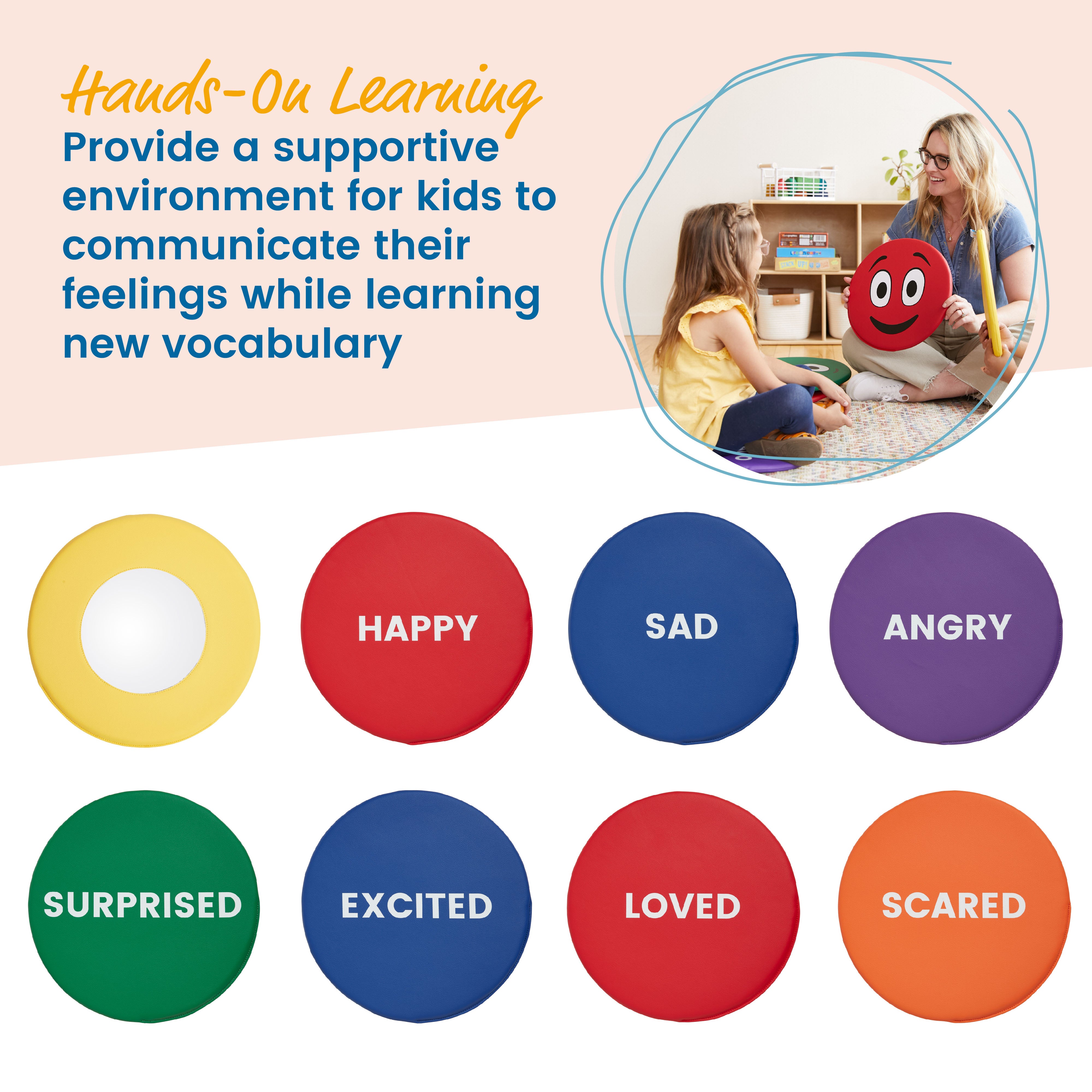 Emotion Pads with Mirror, English, 8-Piece