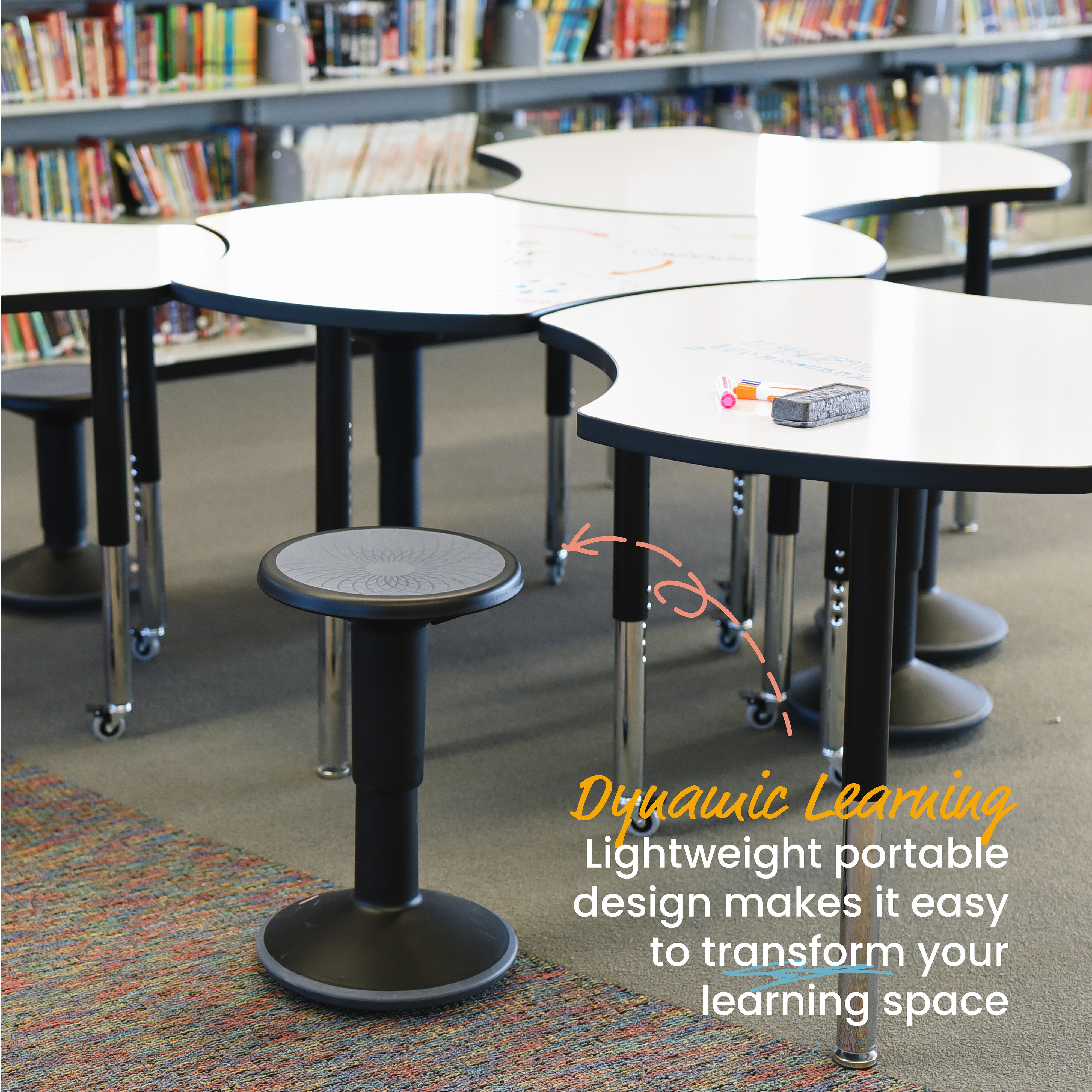 SitWell Wobble Stool, Adjustable Height