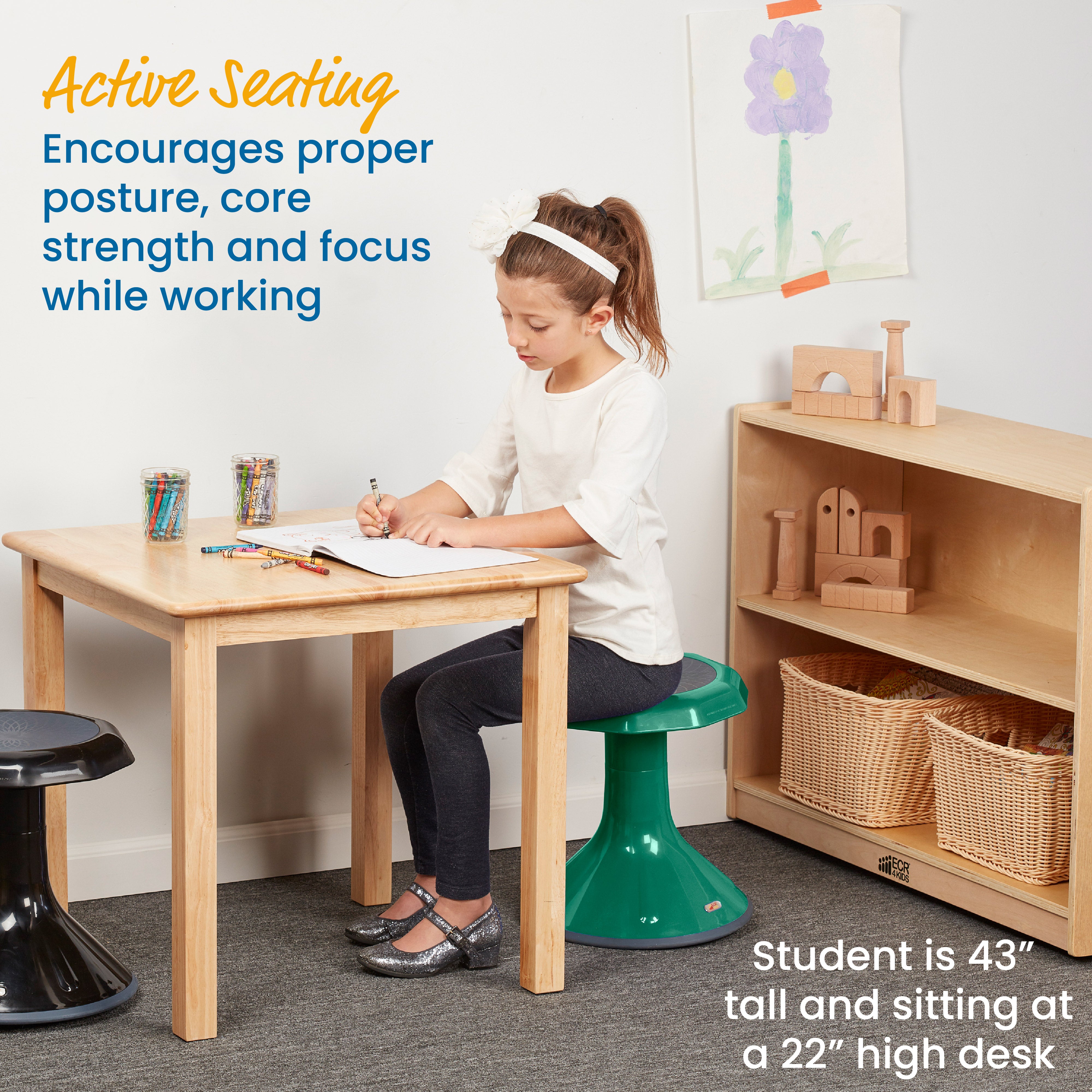 ACE Active Core Engagement Wobble Stool, 15-Inch Seat Height