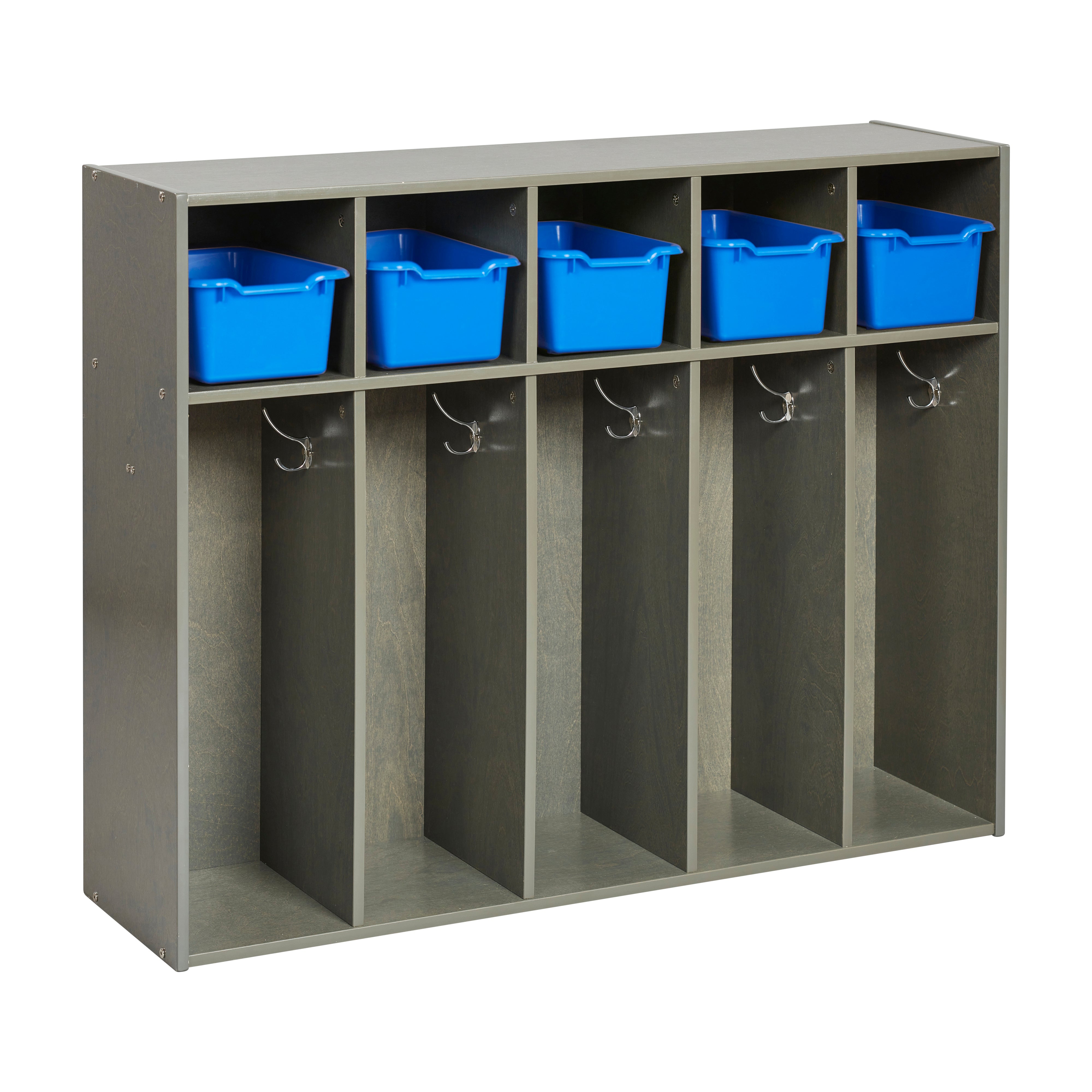 Streamline 5-Section Toddler Coat Locker with 5 Scoop Front Bins