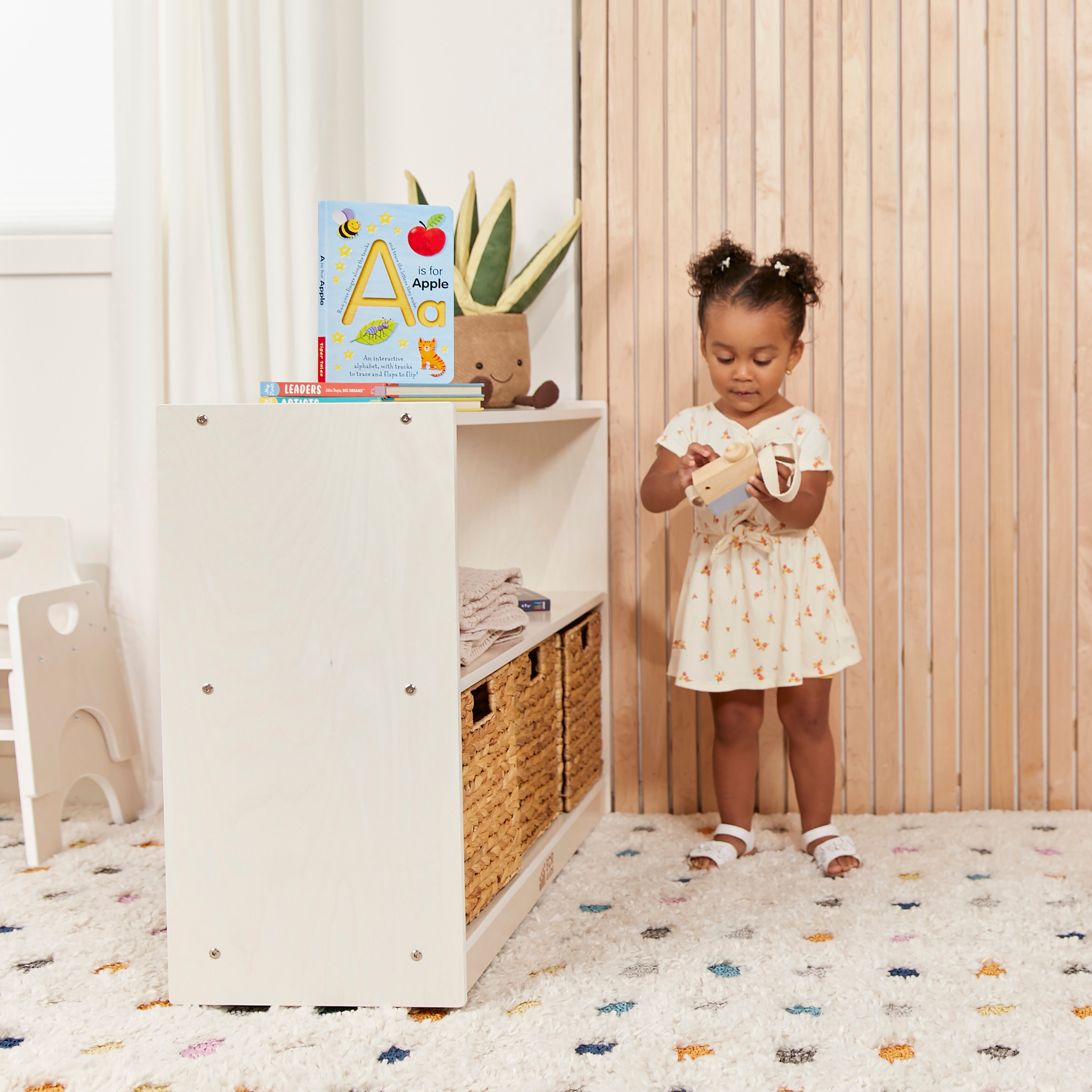 2-Shelf Mobile Island Storage Cabinet