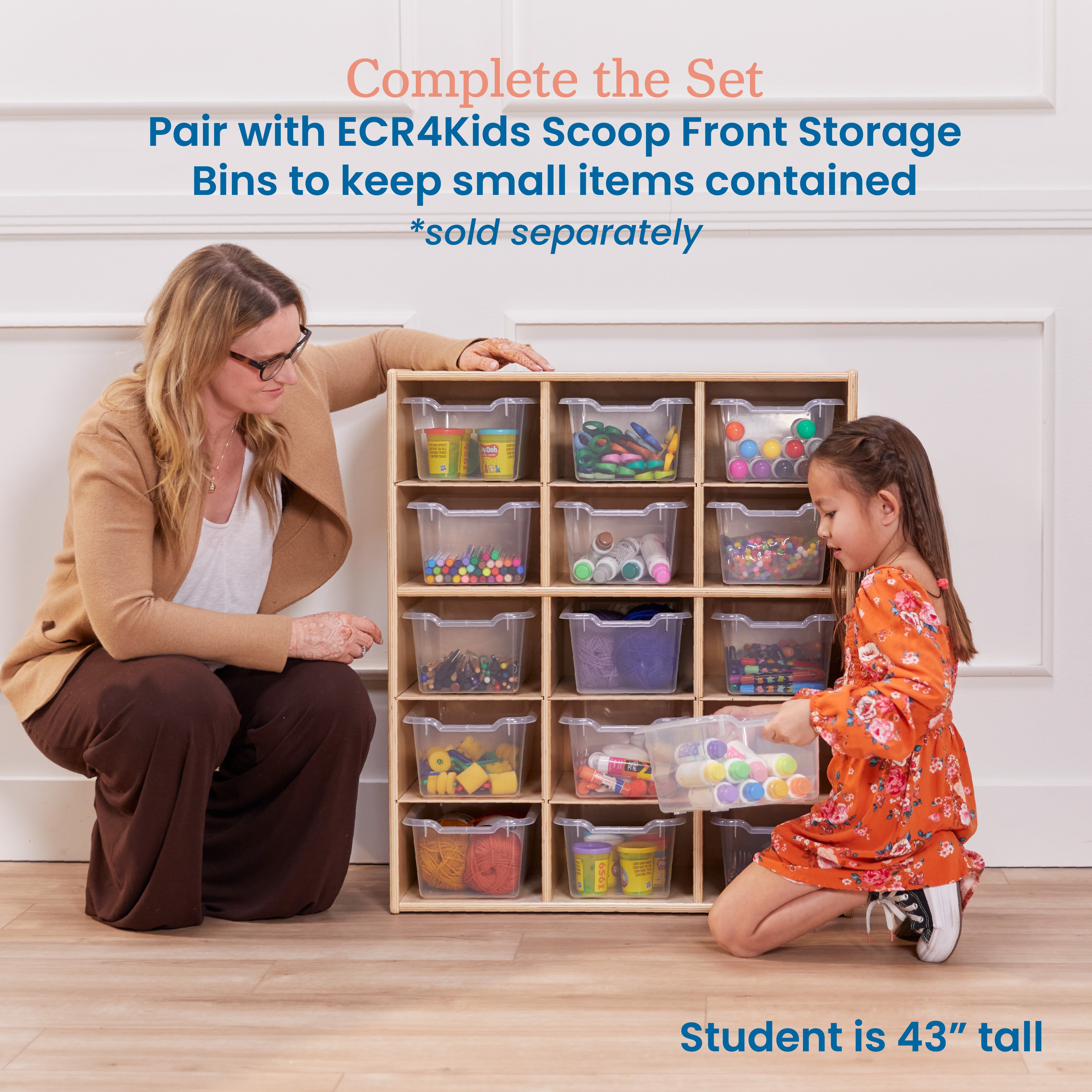 Streamline 15 Cubby Tray Storage Cabinet, 5x3