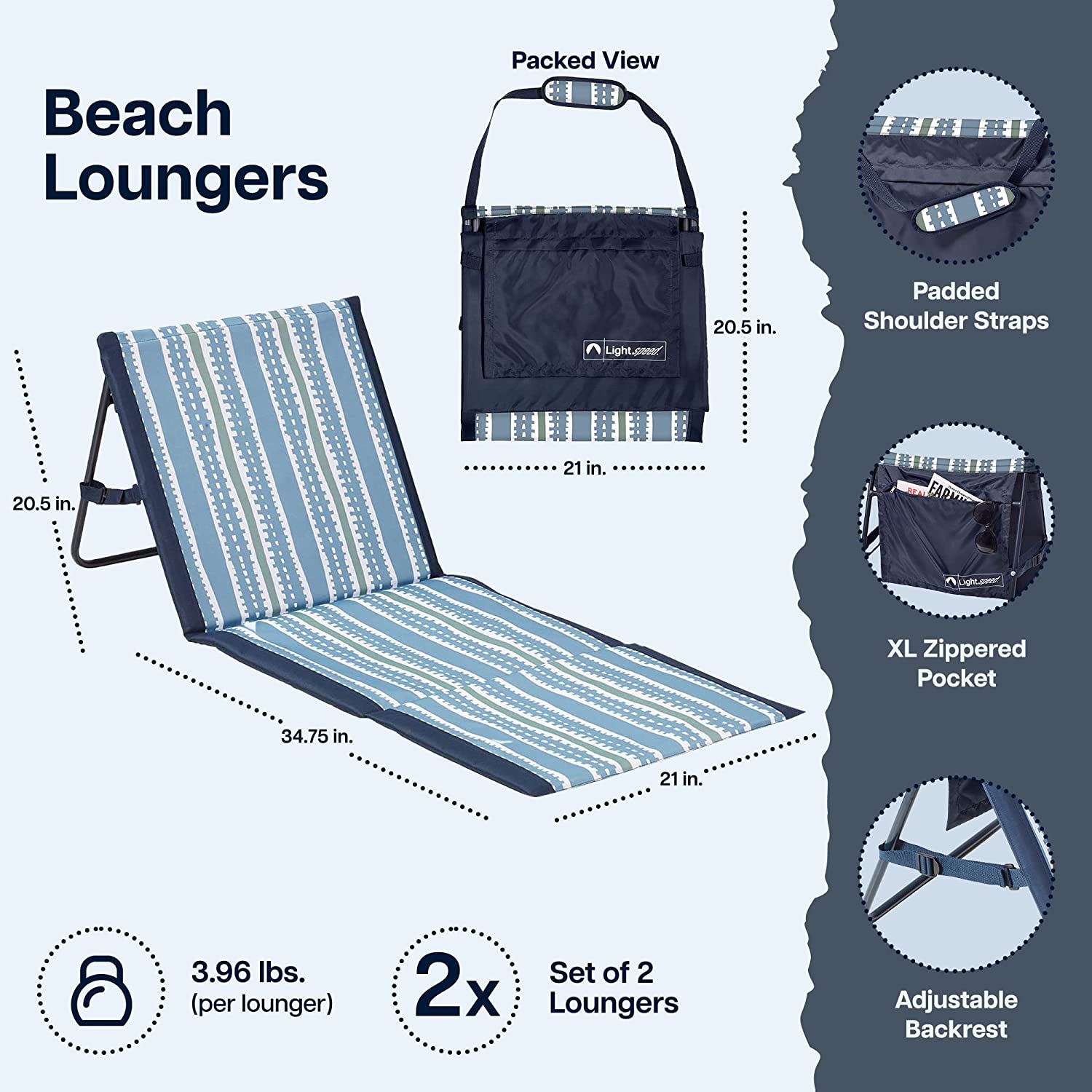 Beach Lounger, 2-Pack
