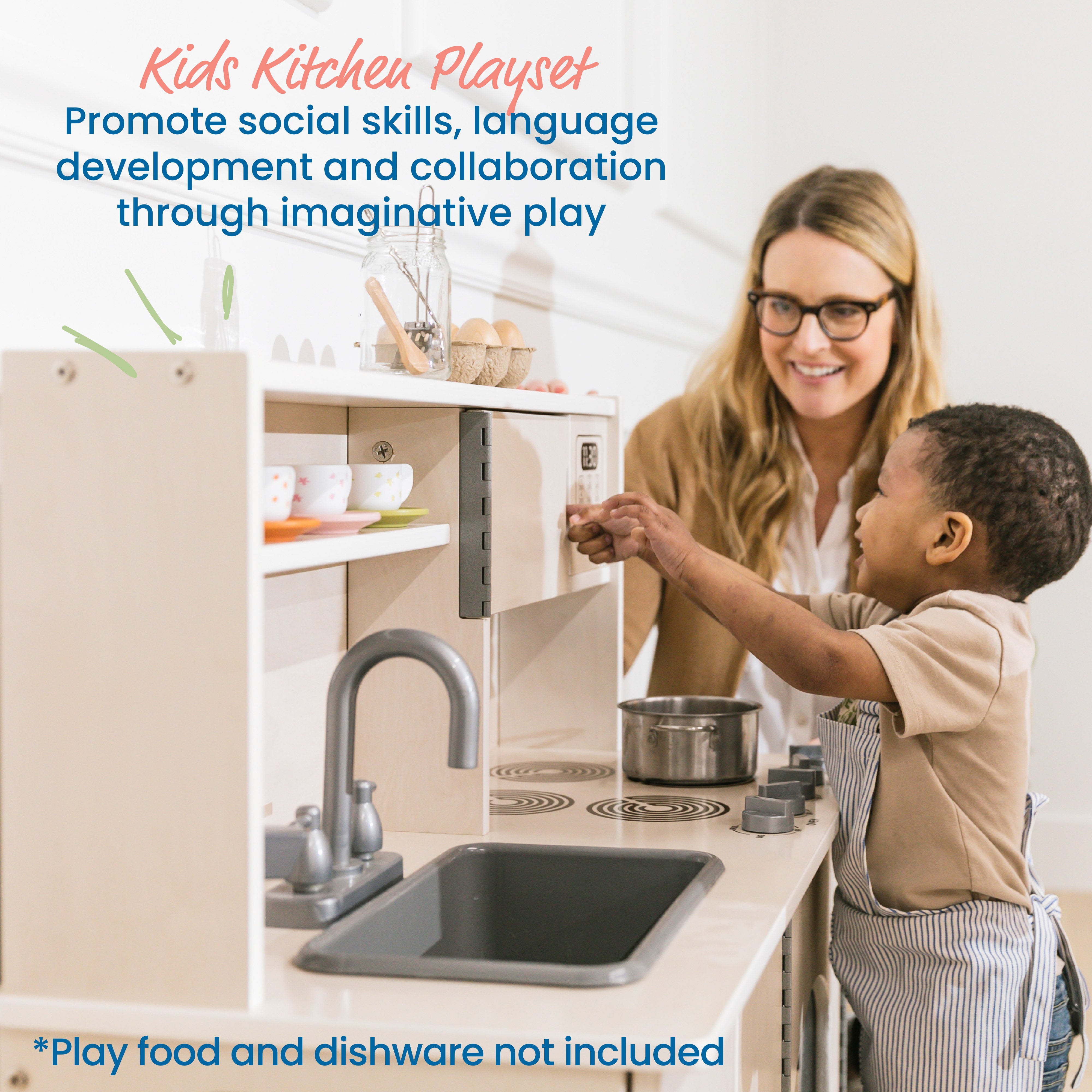 4-in-1 Kitchen, Sink, Stove, Oven, Microwave and Storage