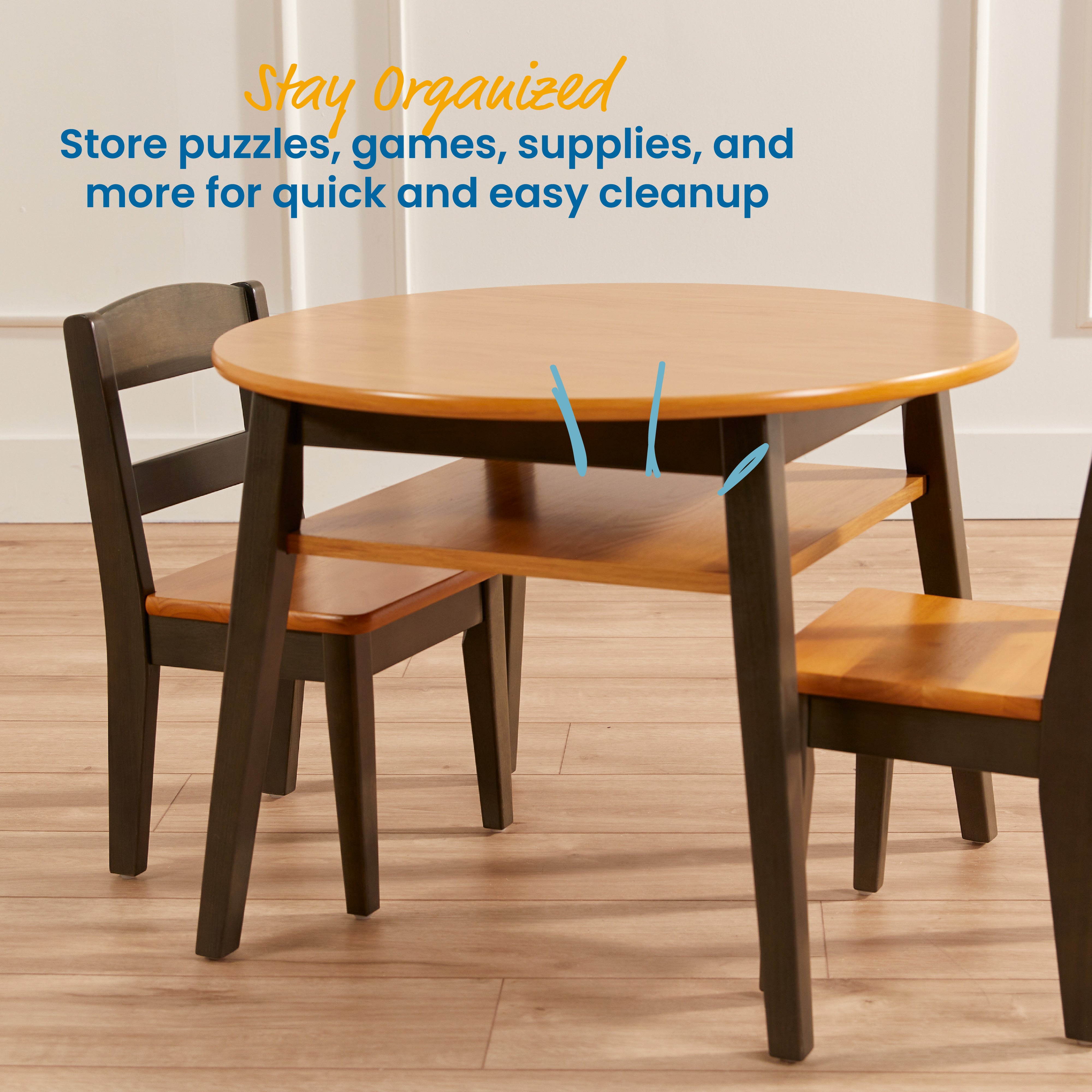 Hideaway Table and Chair Set, 3-Piece