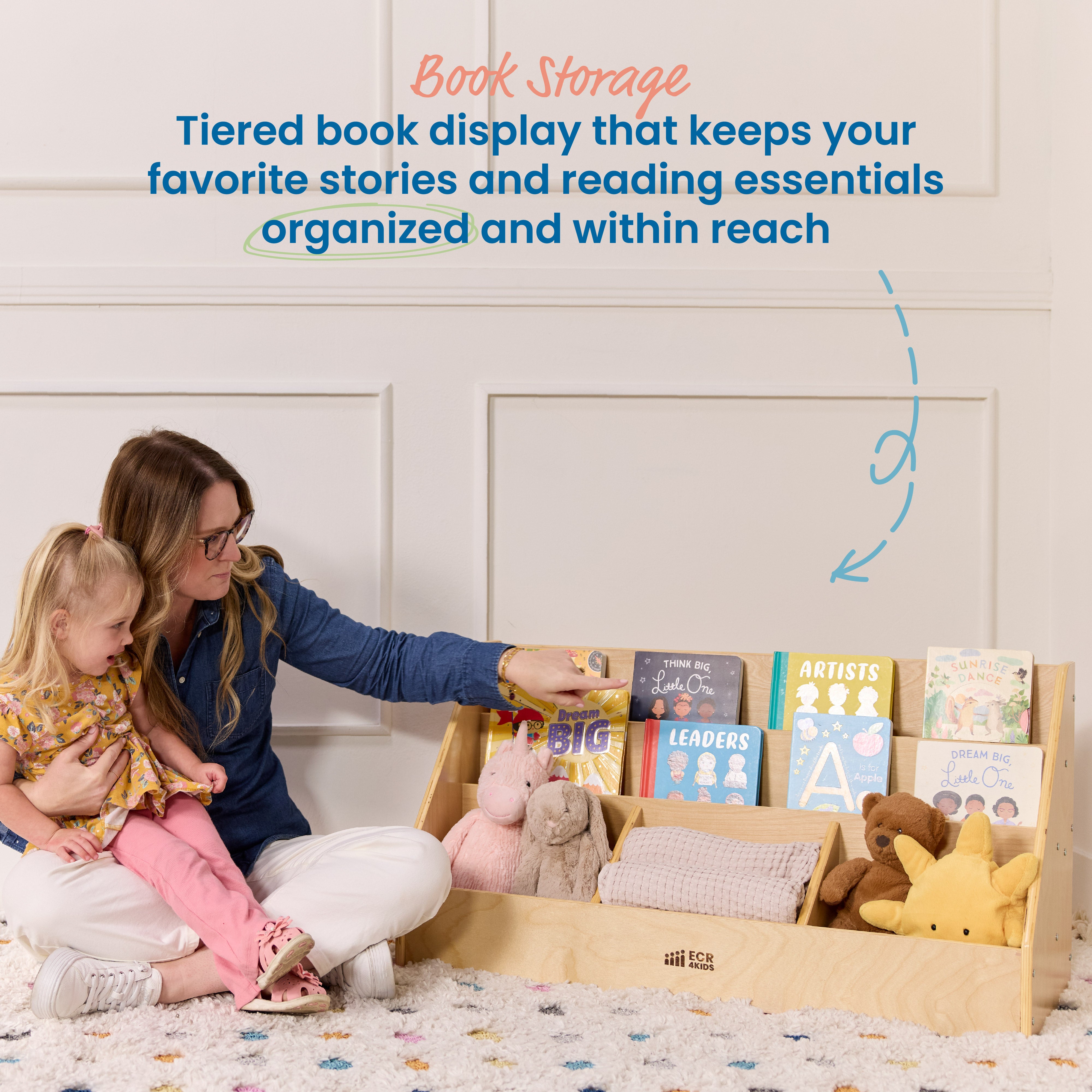 5-Compartment Easy to Reach Book Display
