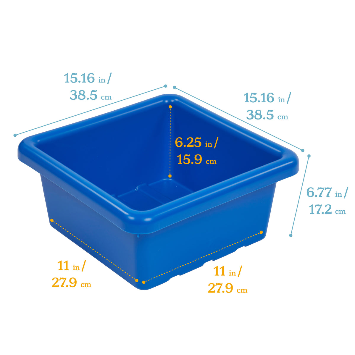 Stackable Square Bins with Non-Snap Lids, 2-Pack