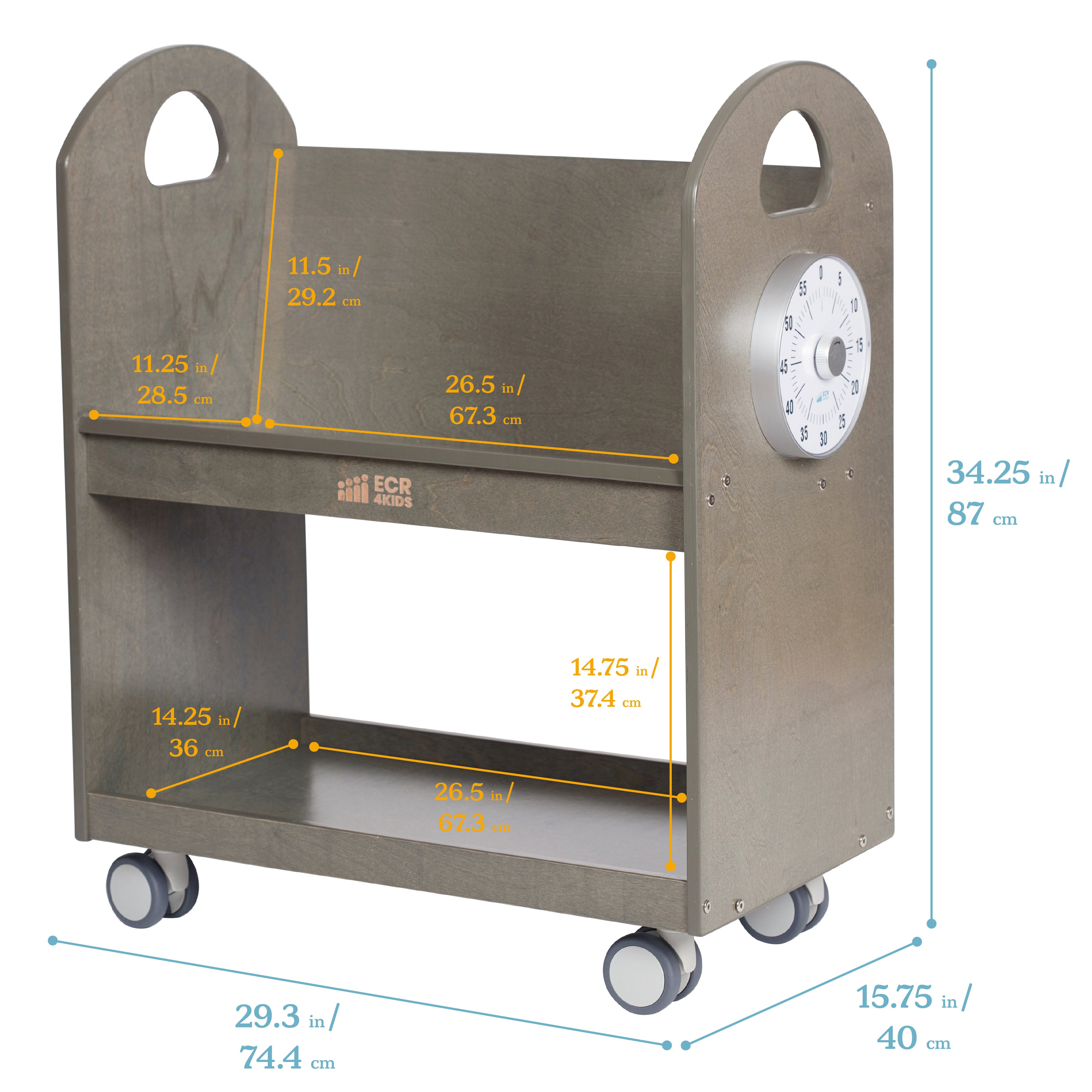 Mobile Book Cart with Countdown Timer