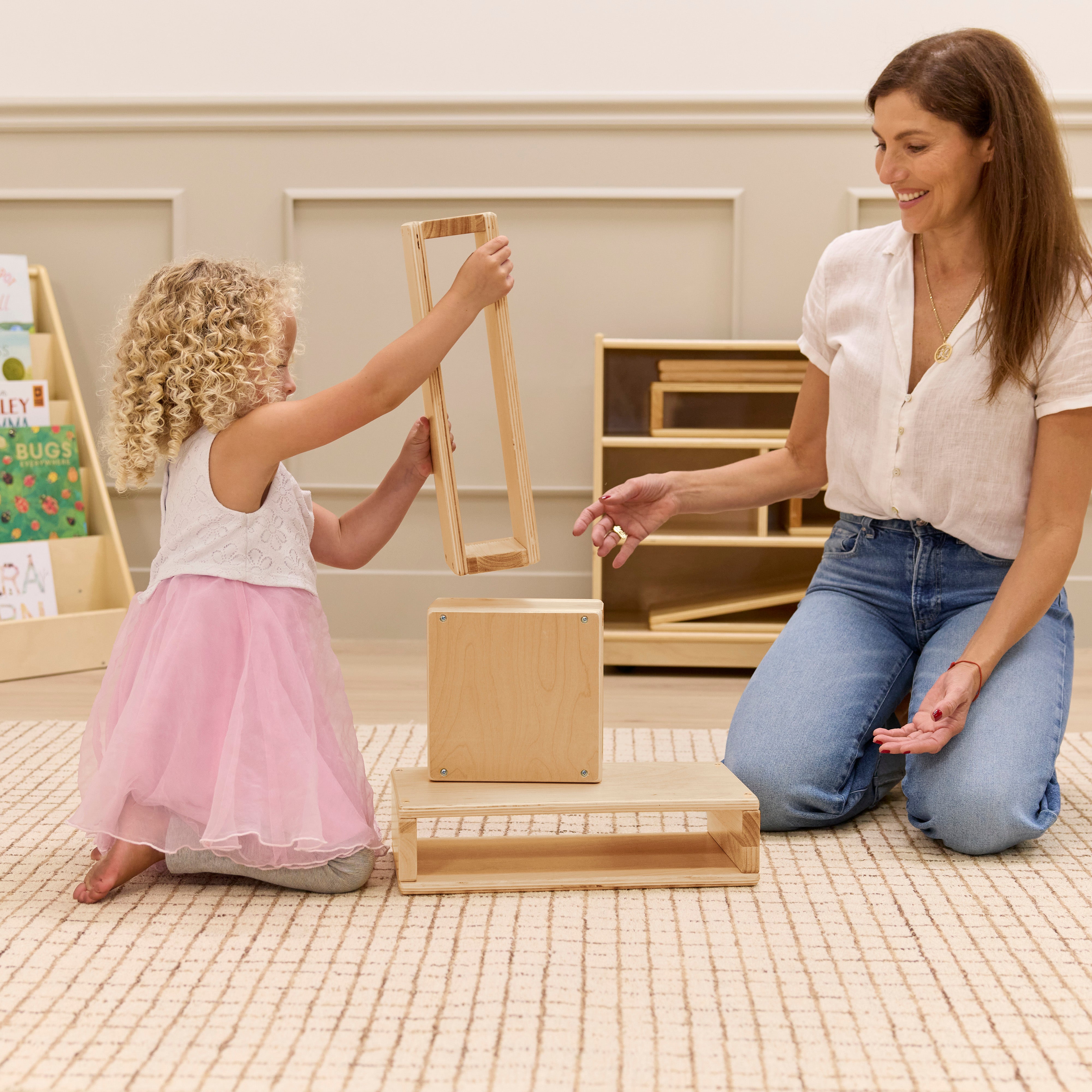 Hollow Wooden Building Block Set, 18-Piece