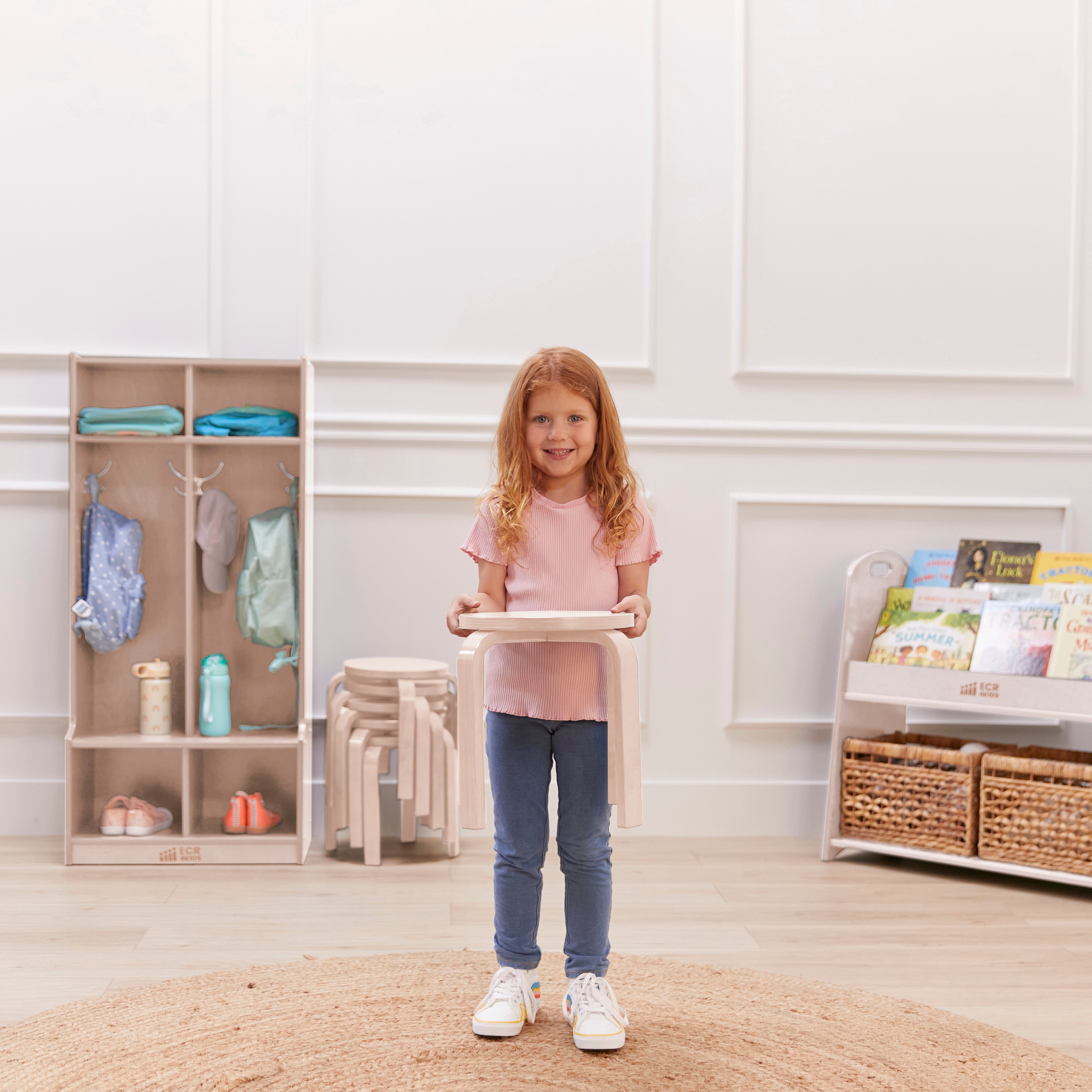 Bentwood Stackable Stools, 6-Piece