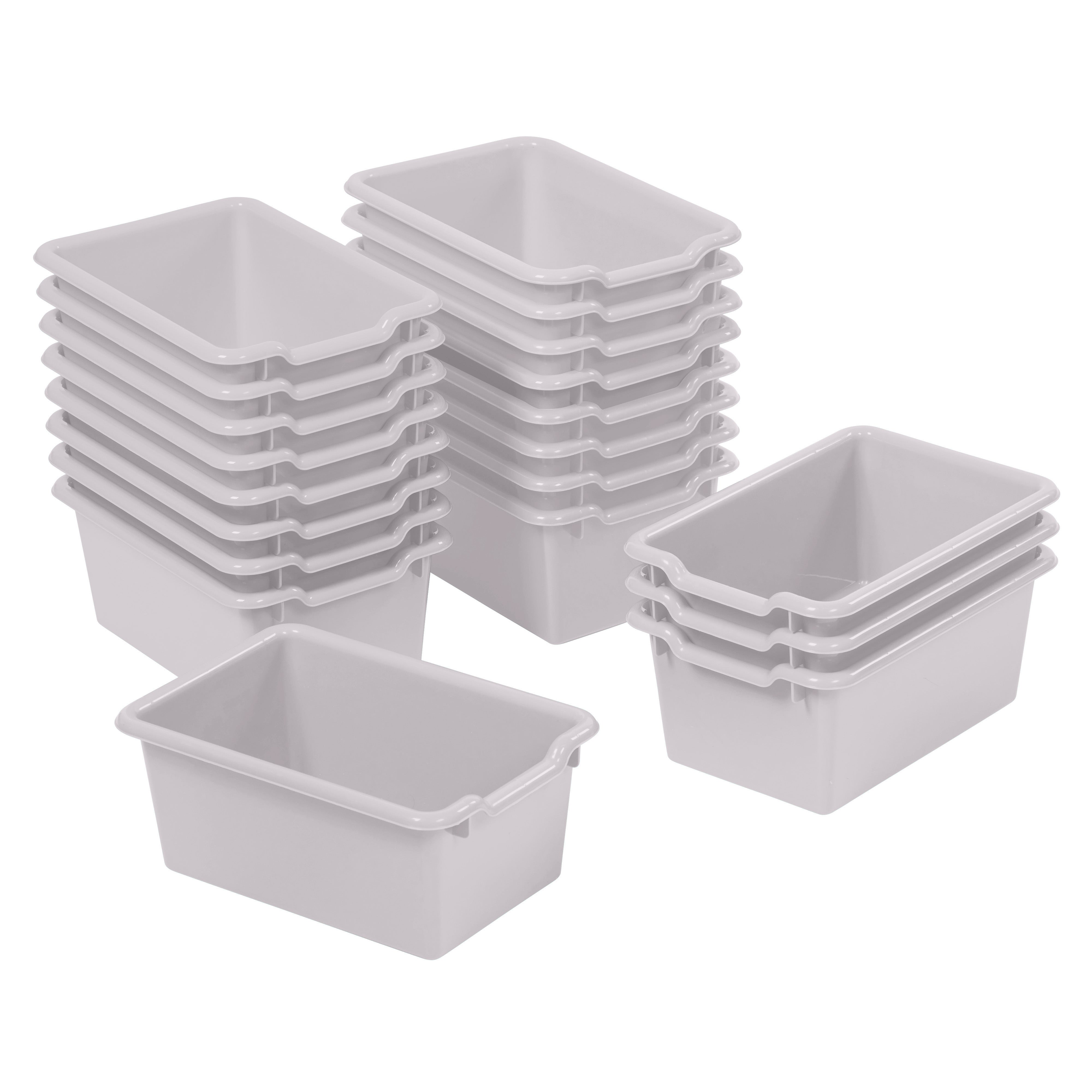 Scoop Front Plastic Storage Bins, 20-Piece