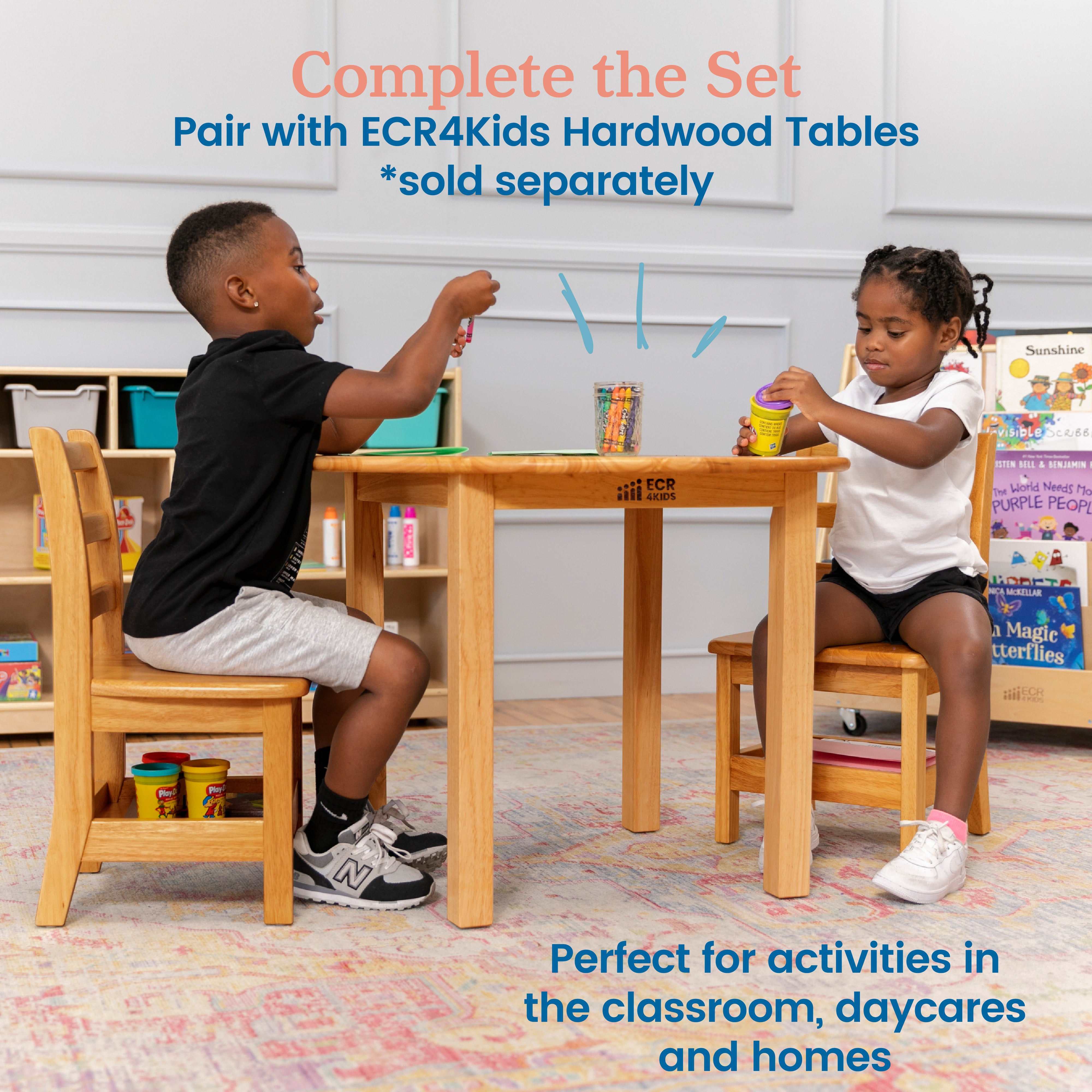 Three Rung Ladderback Chair with Storage, 2-Pack - Assembled