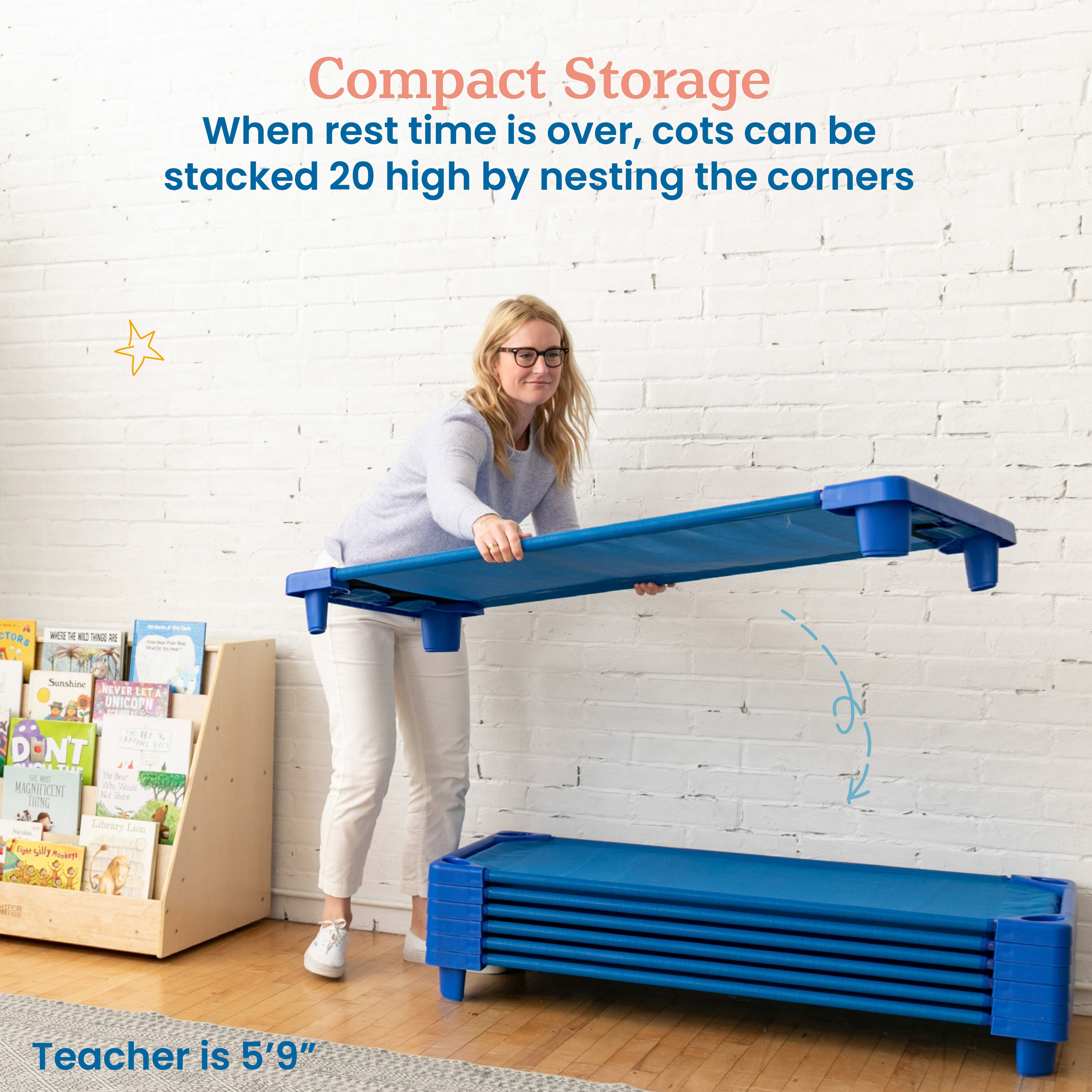 Streamline Cot, Assembled, Standard Size - Blue