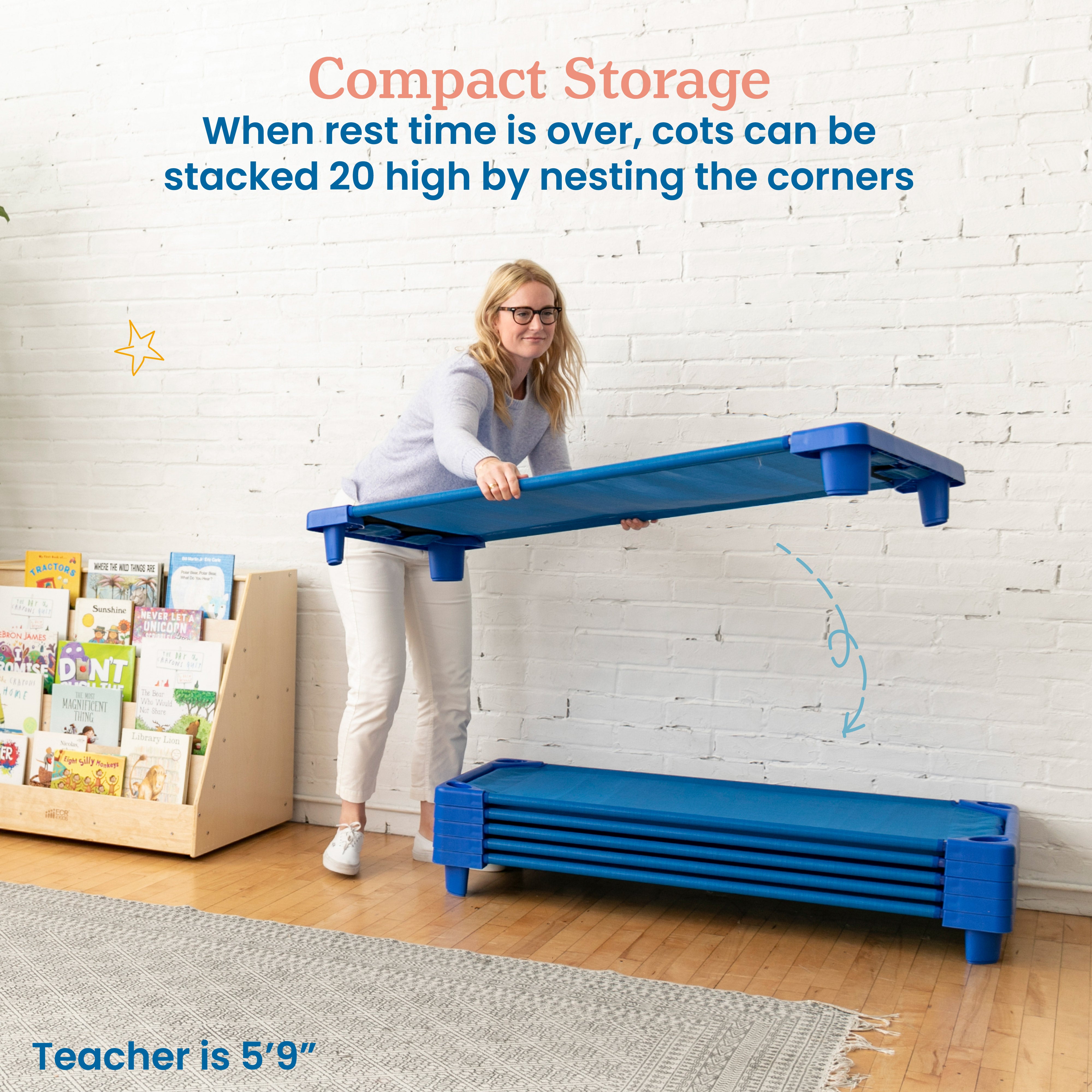 Streamline Cot, Assembled, Standard Size, 6-Pack