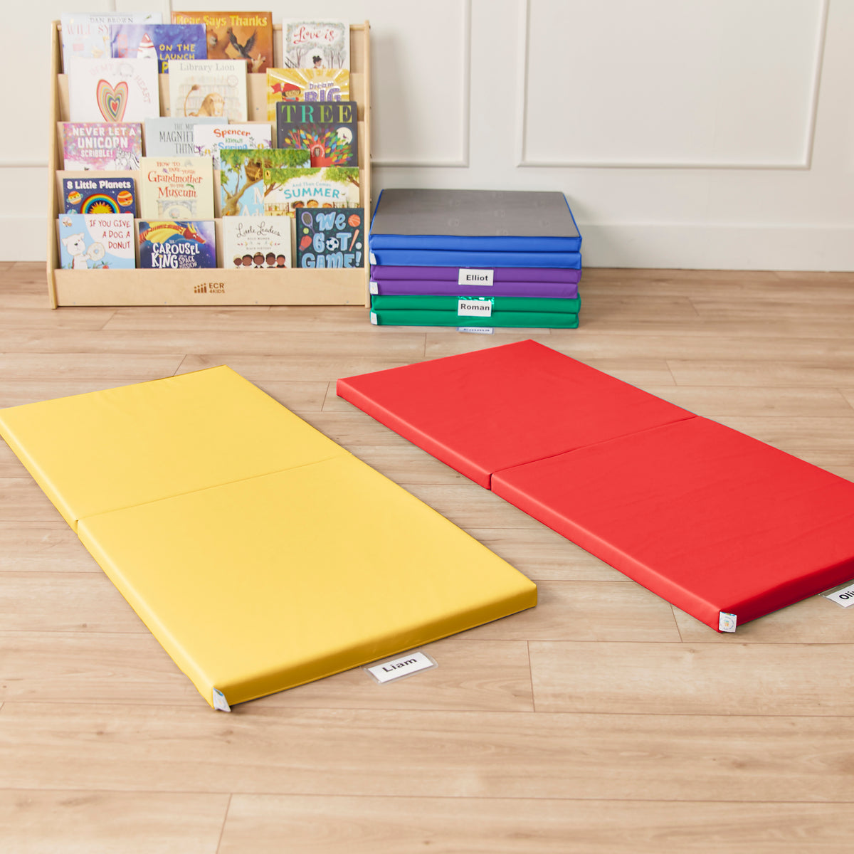 Rest Mat Cart with 25 Folding Rainbow Rest Mats