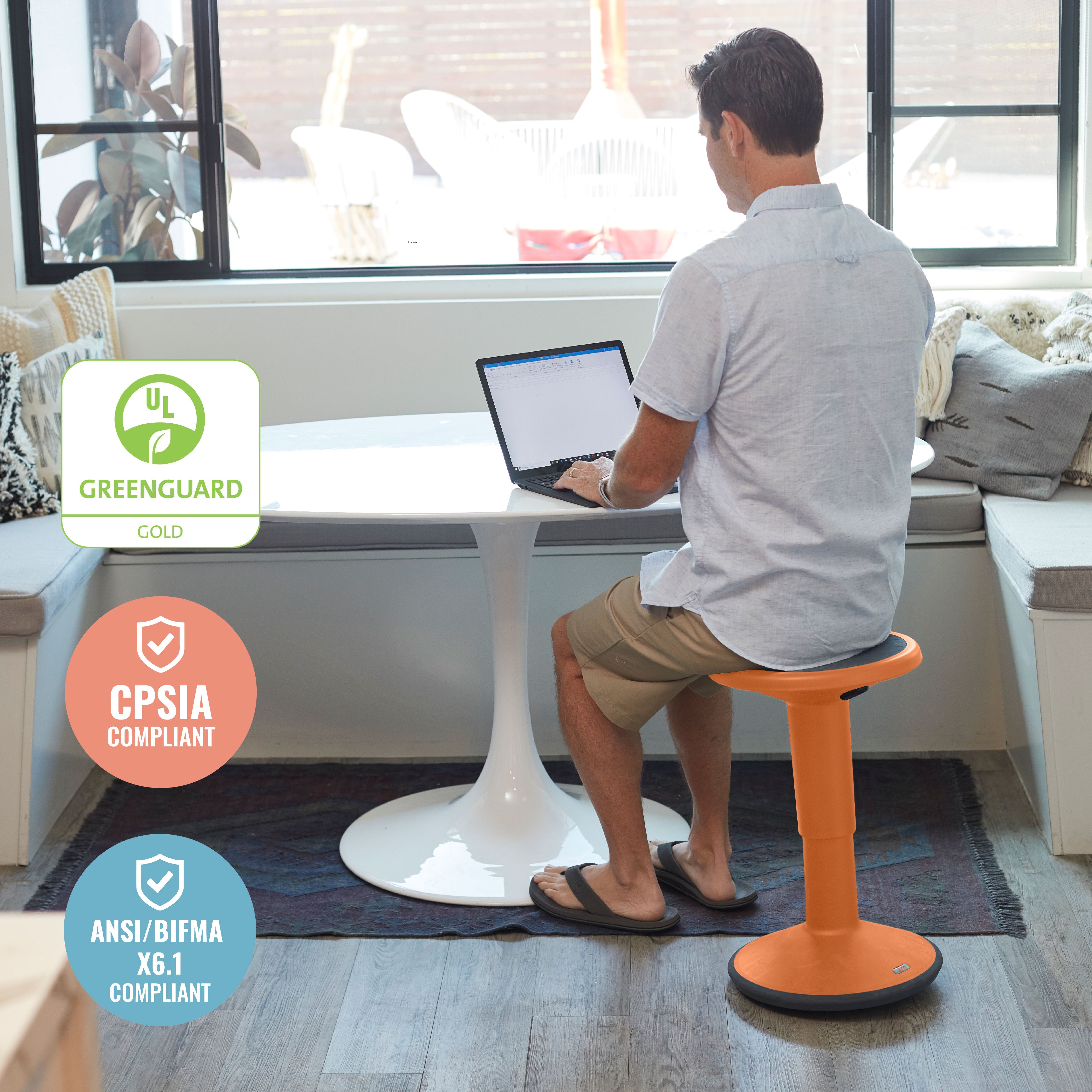 SitWell Wobble Stool, Adjustable Height