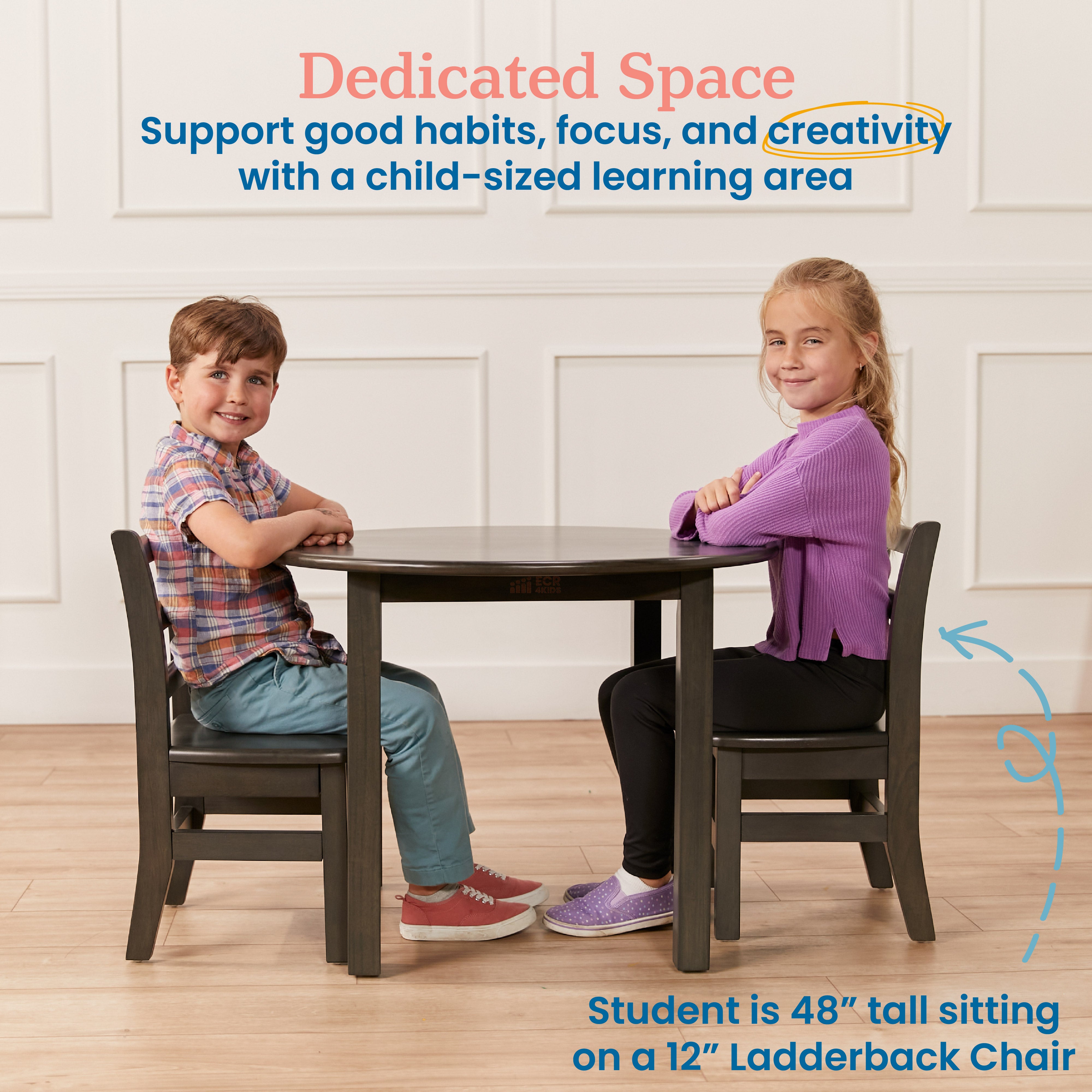 30in D Round Hardwood Table with 22in Legs