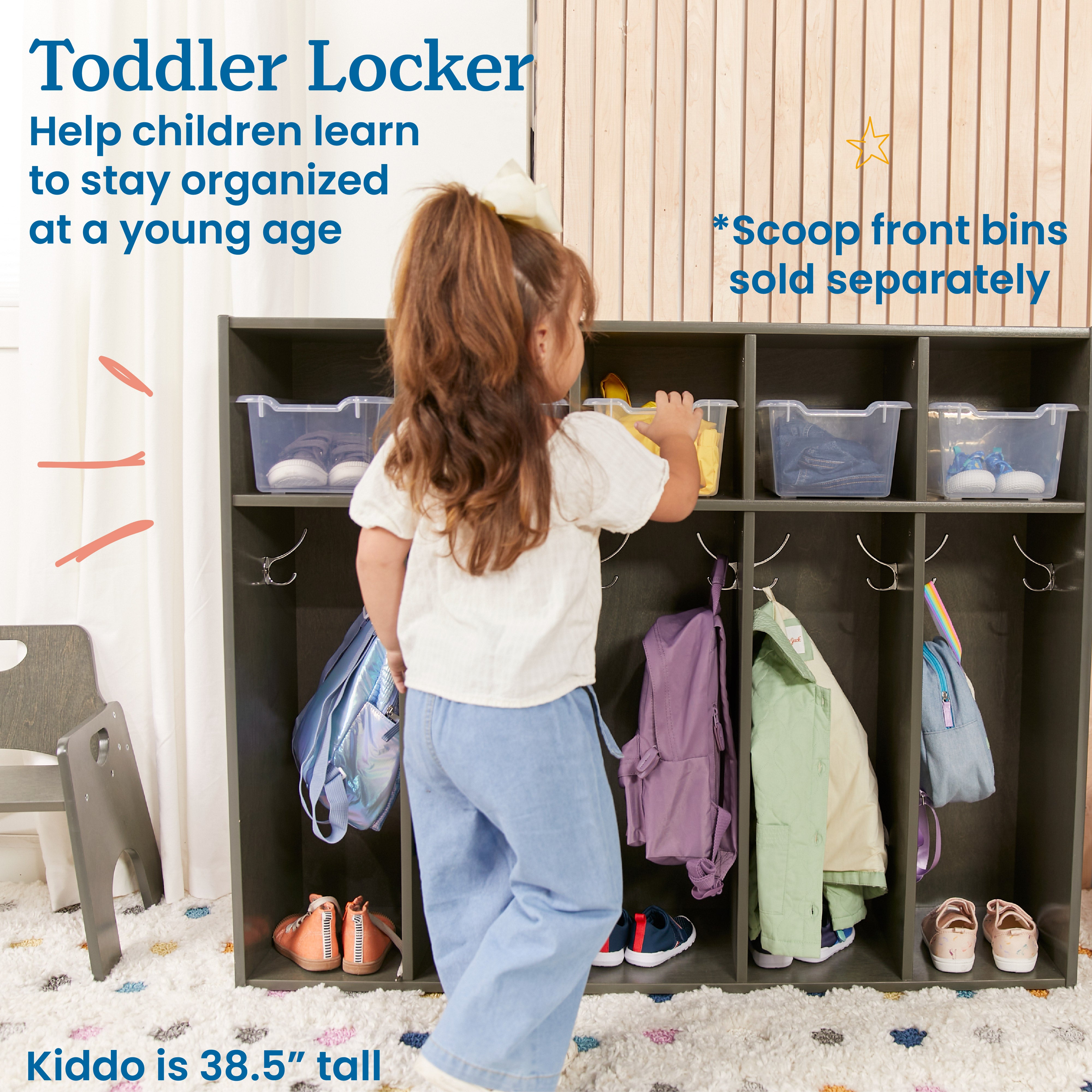 Streamline 5-Section Toddler Coat Locker