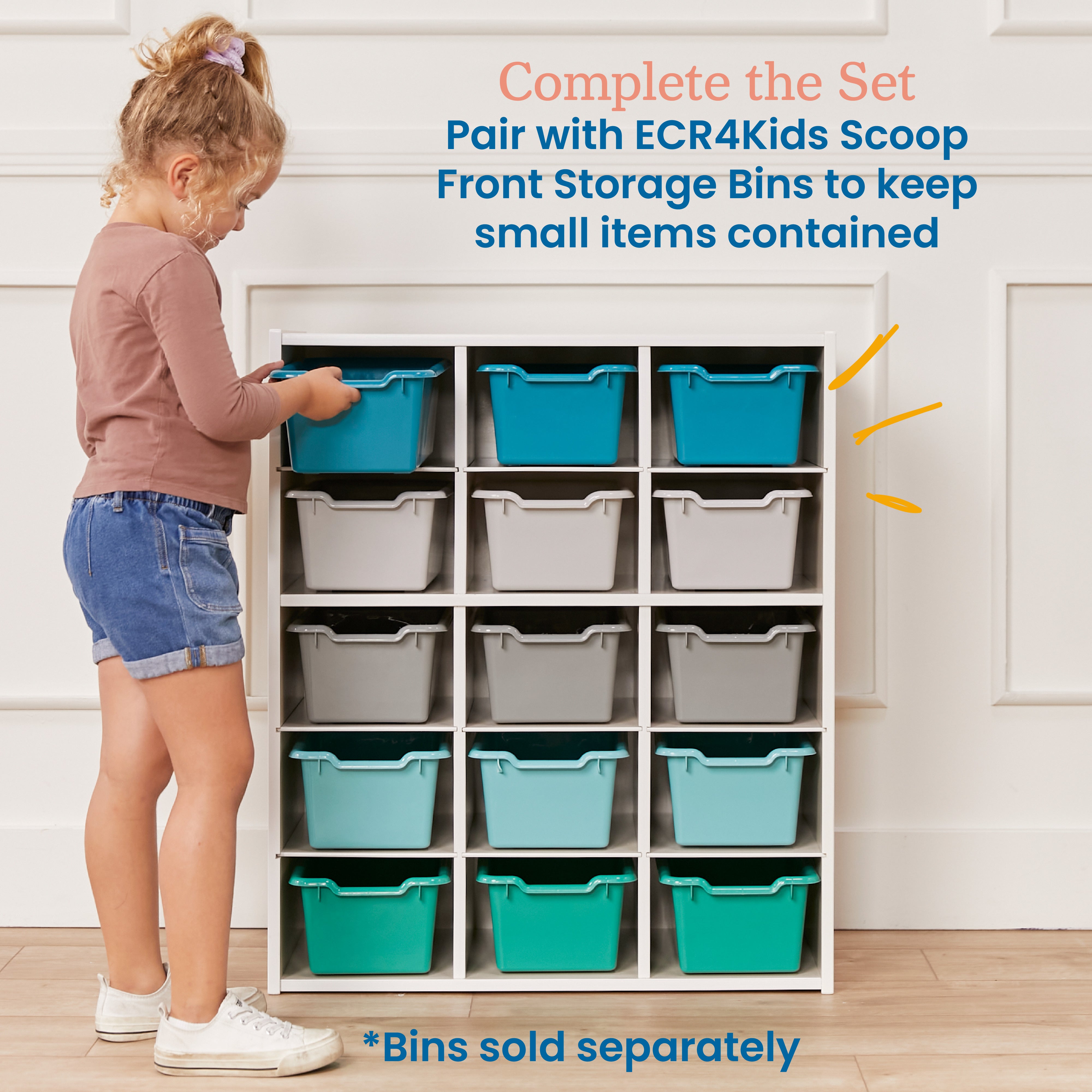 Streamline 15 Cubby Tray Storage Cabinet, 5x3