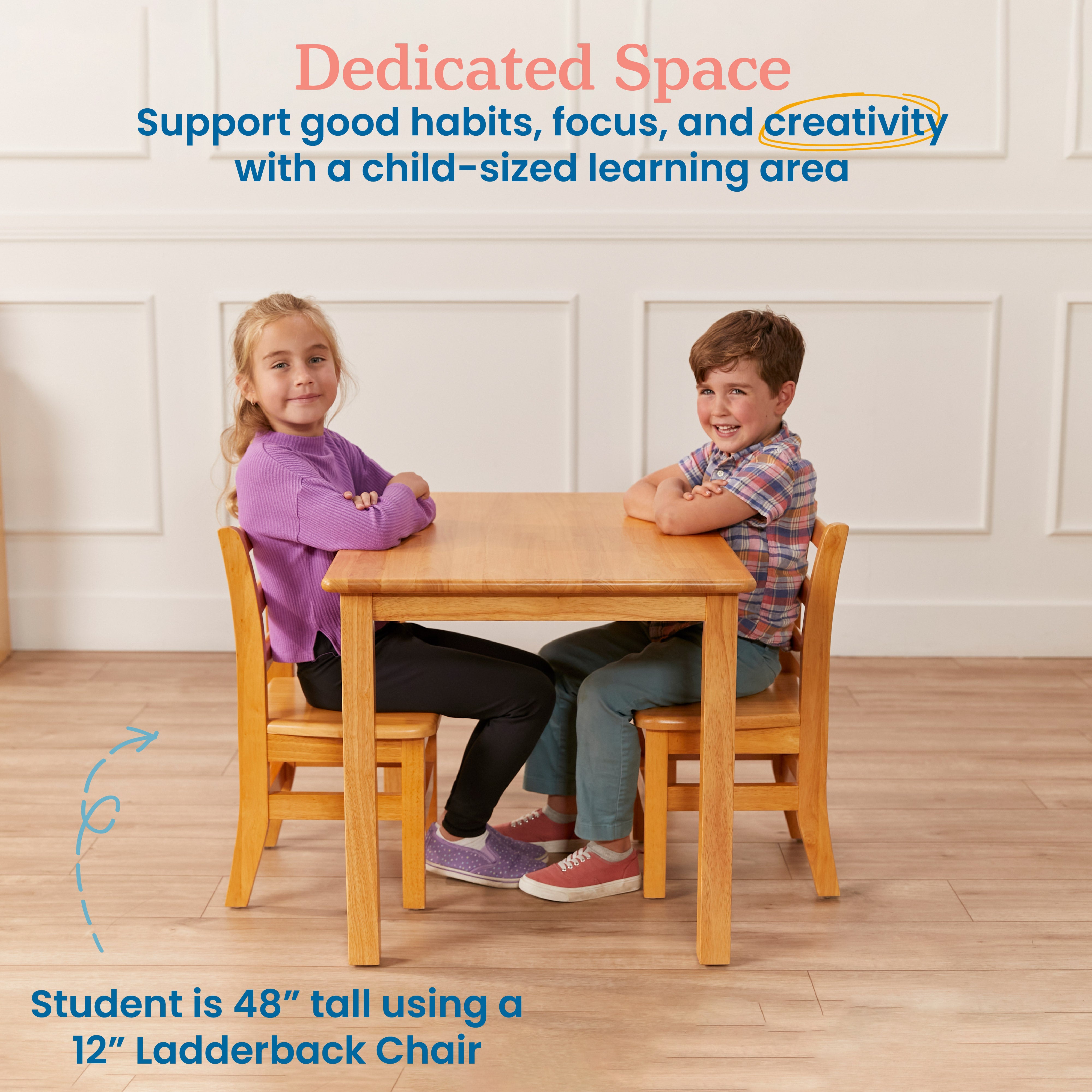 24in x 36in Rectangular Hardwood Table with 22in Legs