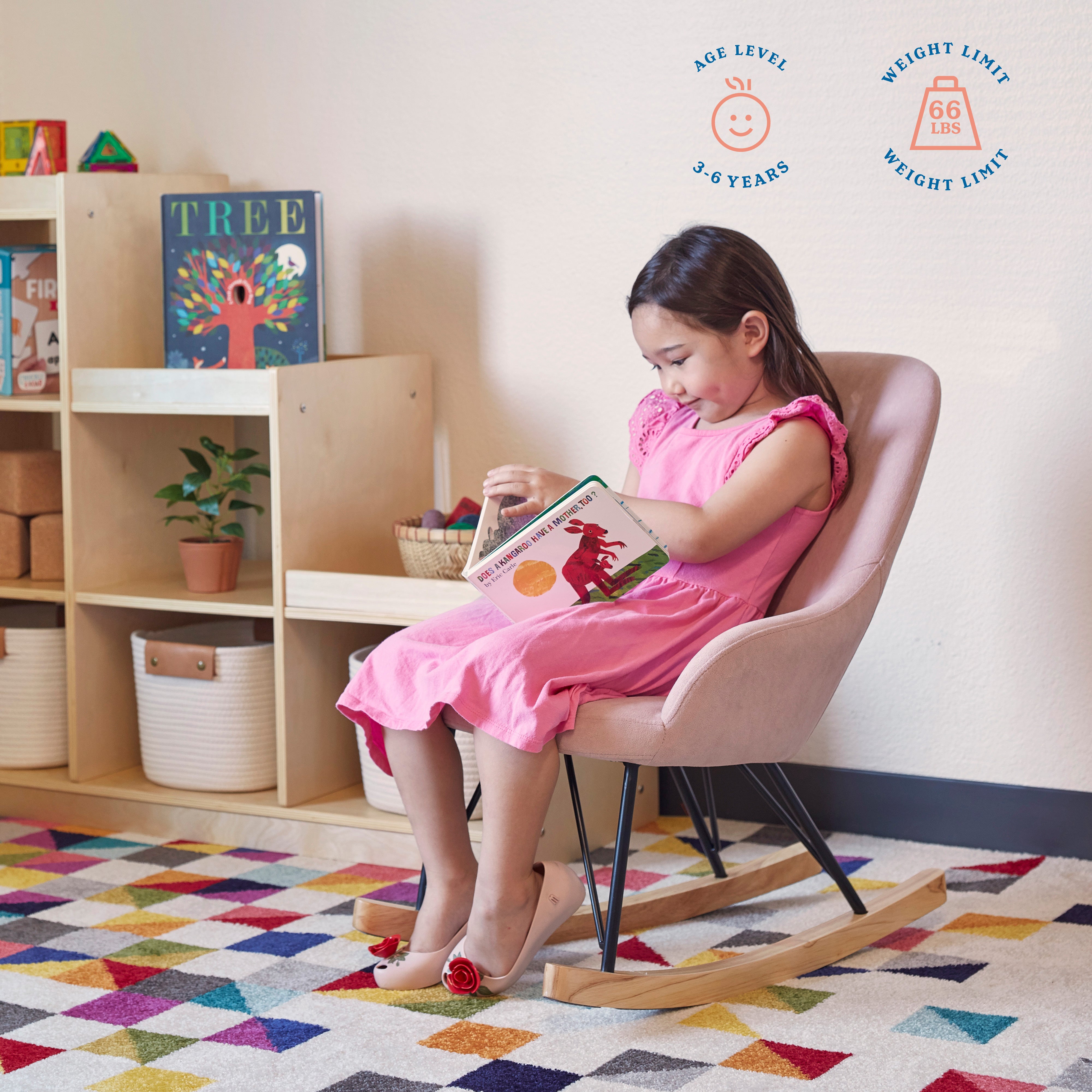 Children’s Modern Rocking Chair, Upholstered Accent Chair