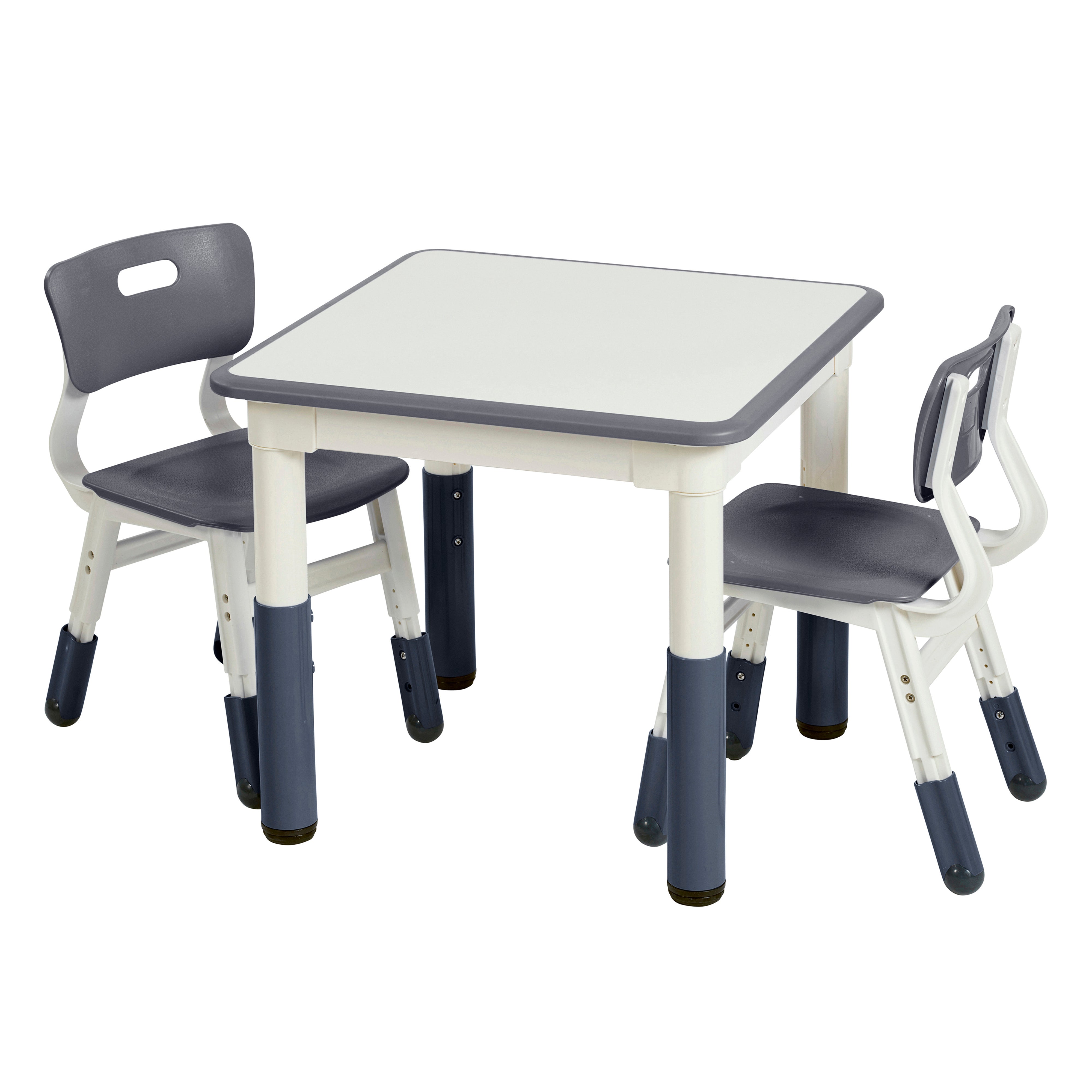Dry-Erase Adjustable Height Table and Chairs Set, 3-Piece
