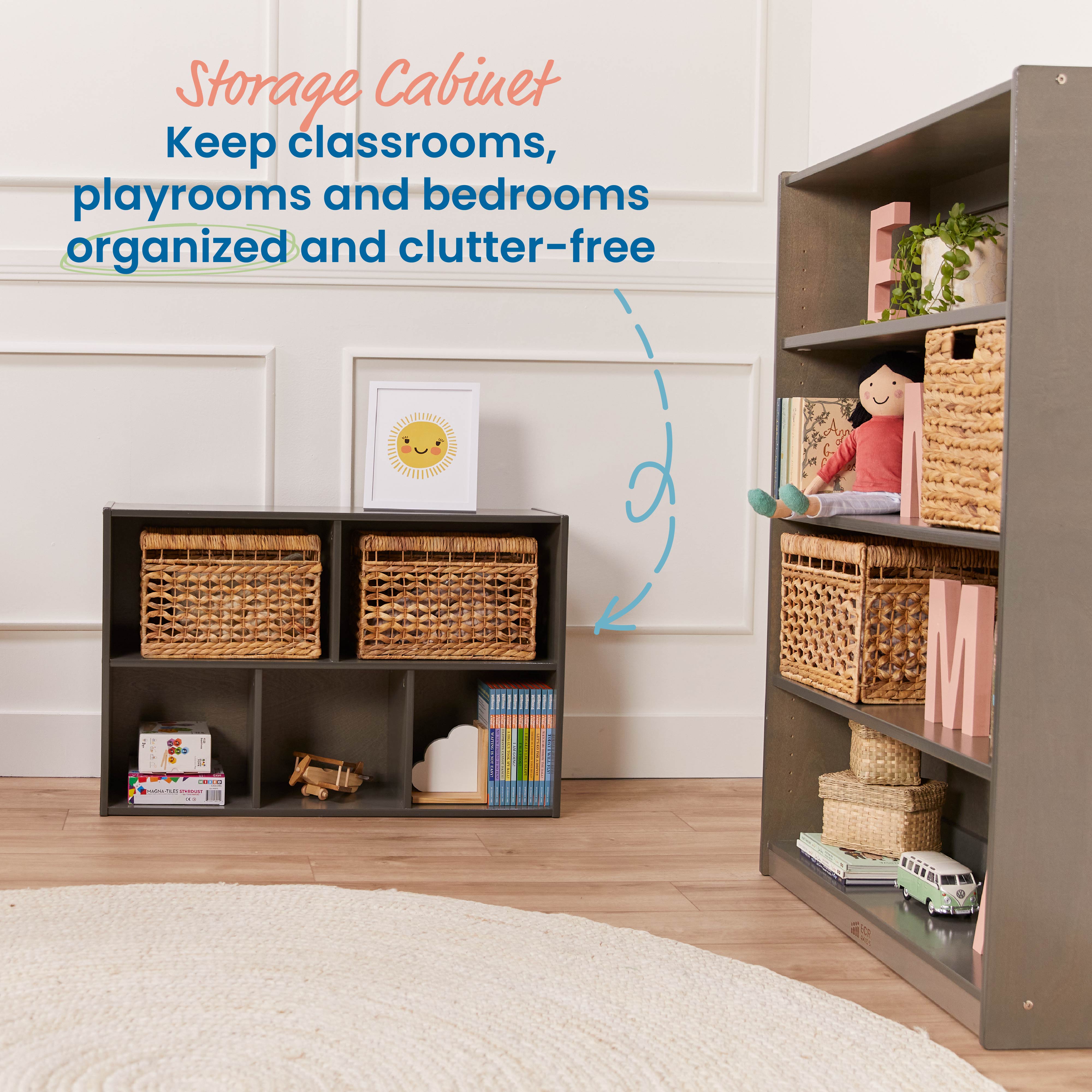 Streamline 5-Compartment Storage Cabinet, 24in