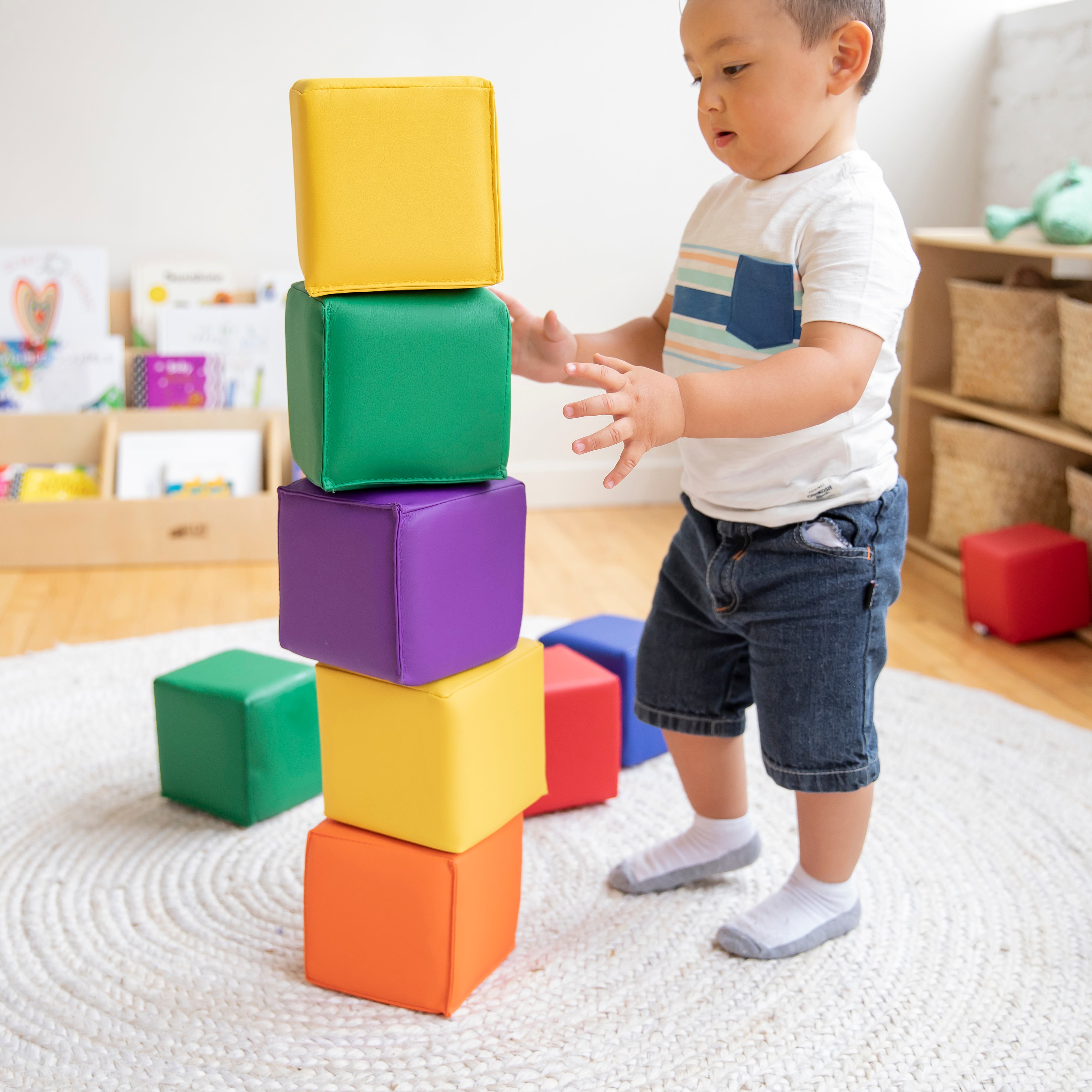 SoftZone Patchwork Toddler Blocks, 12-Piece