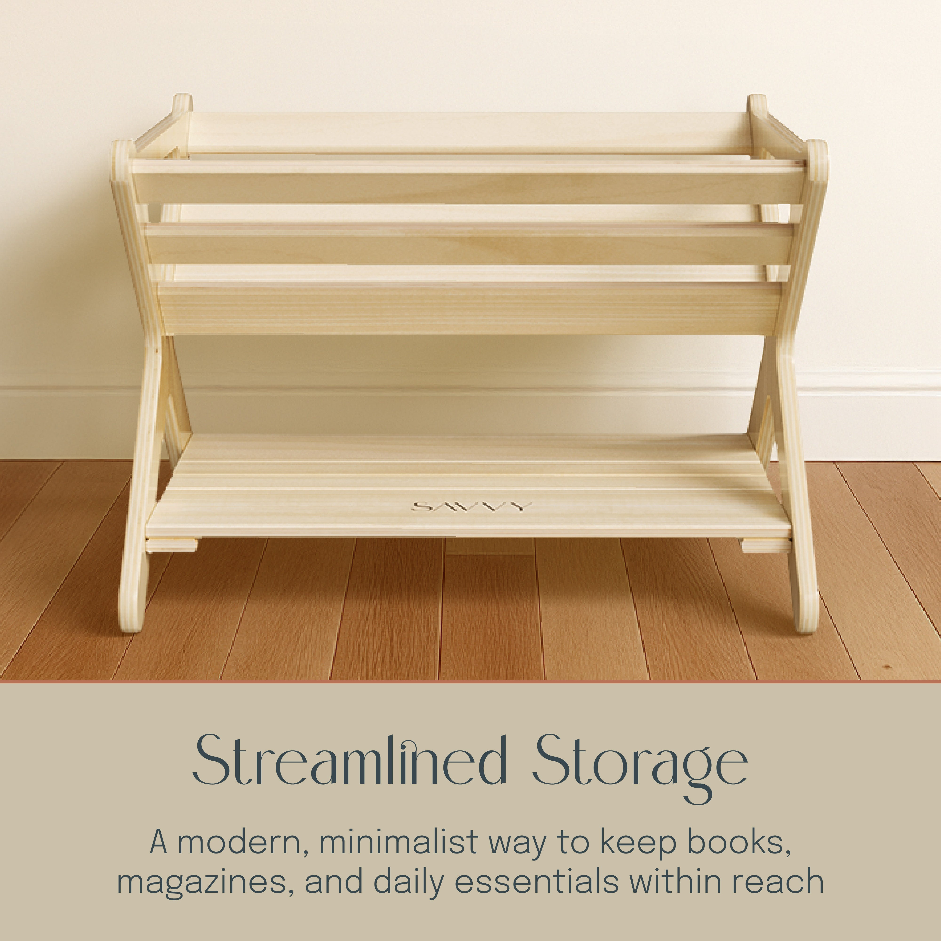 Sidestack Book Caddy Storage Organizer with Shelf
