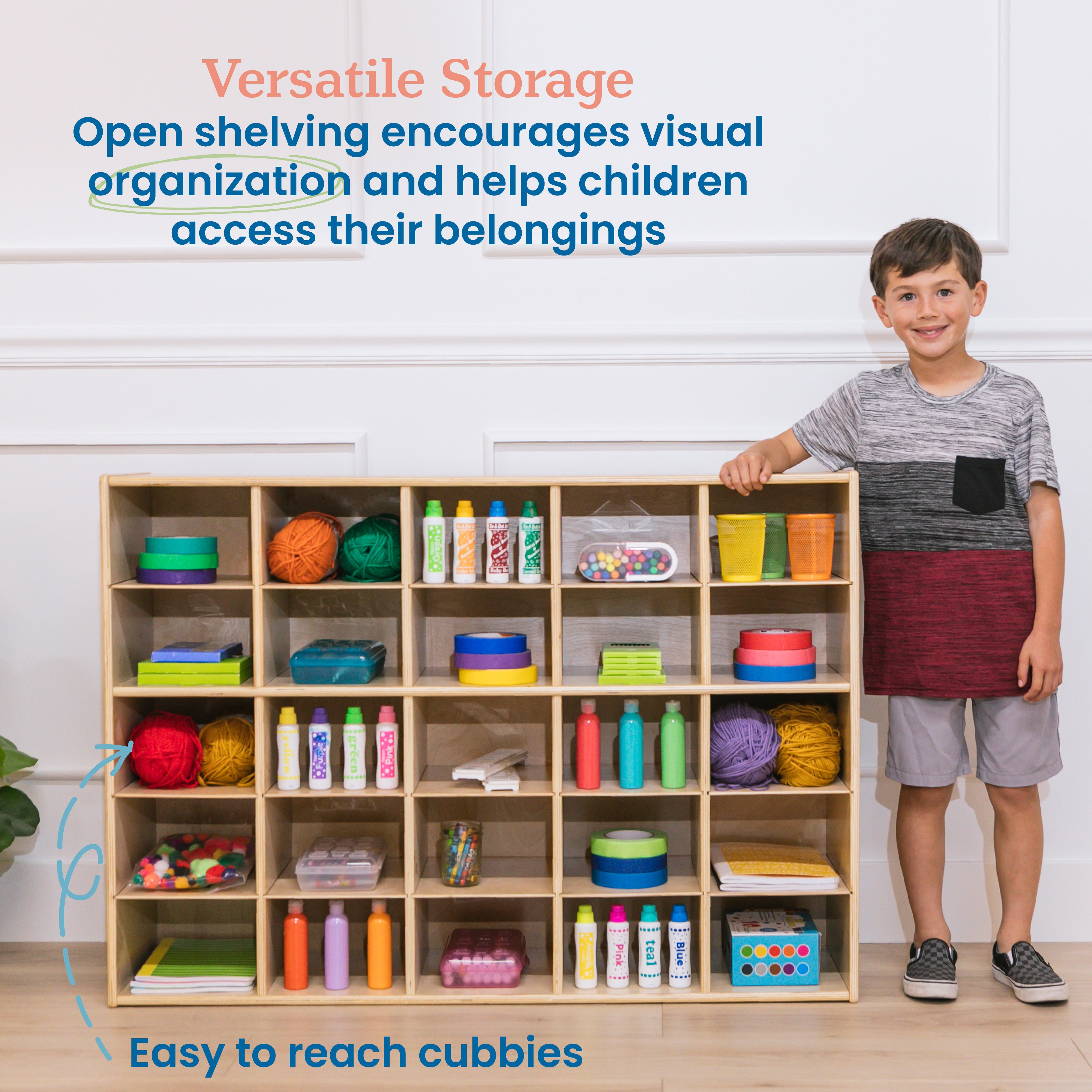 Streamline 25 Cubby Tray Storage Cabinet, 5x5