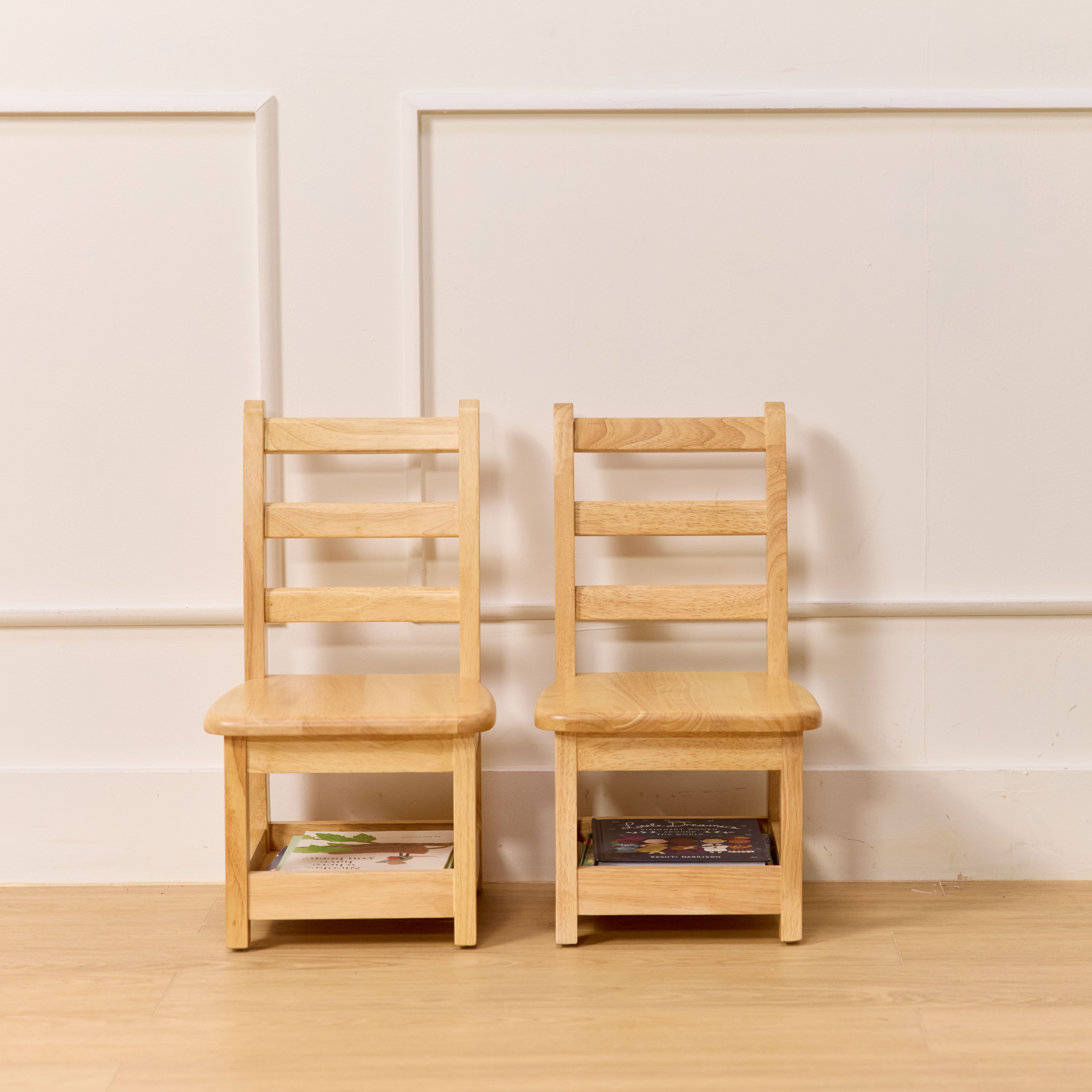 Three-Rung Ladderback Chair with Storage, 2-Pack