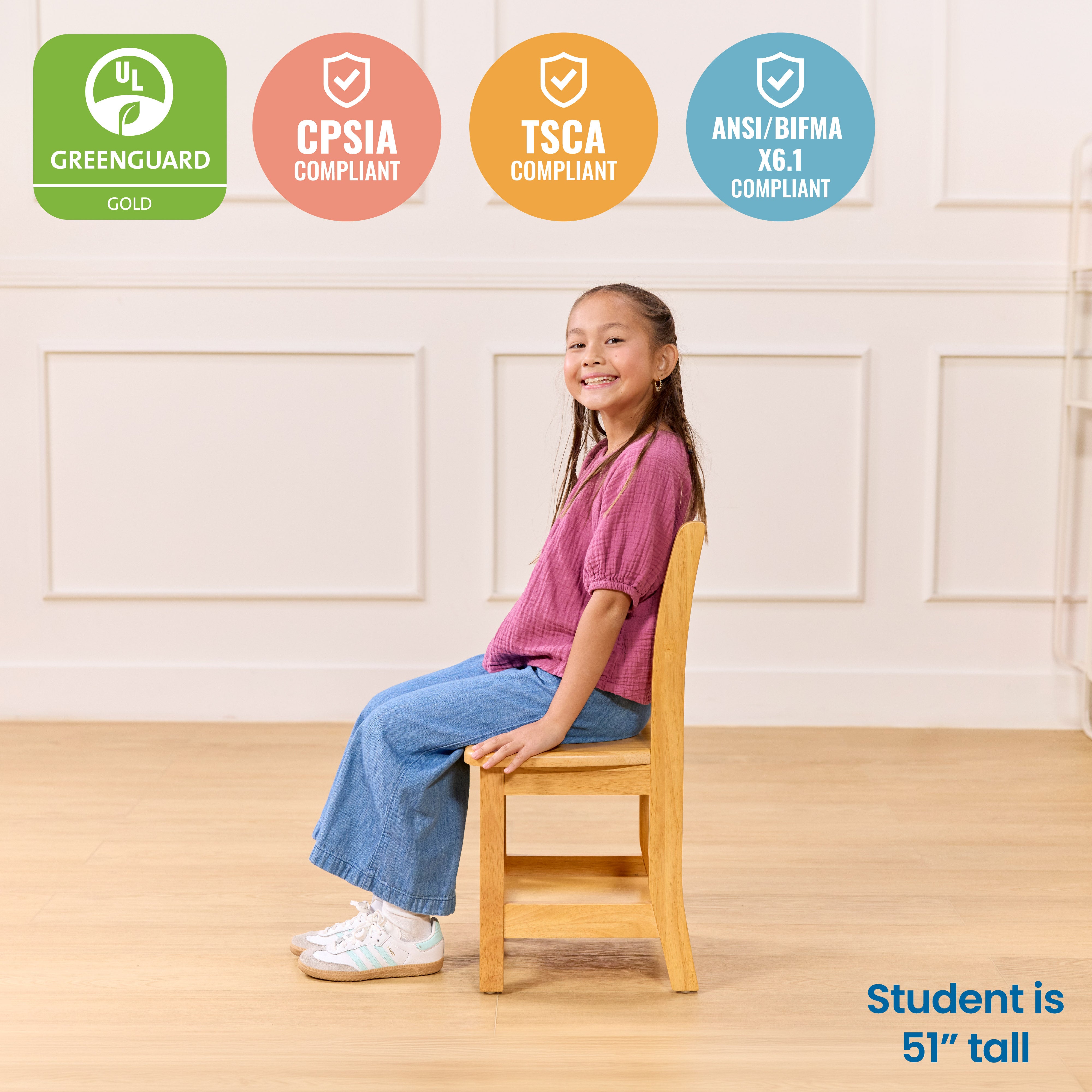 Three-Rung Ladderback Chair with Storage, 2-Pack