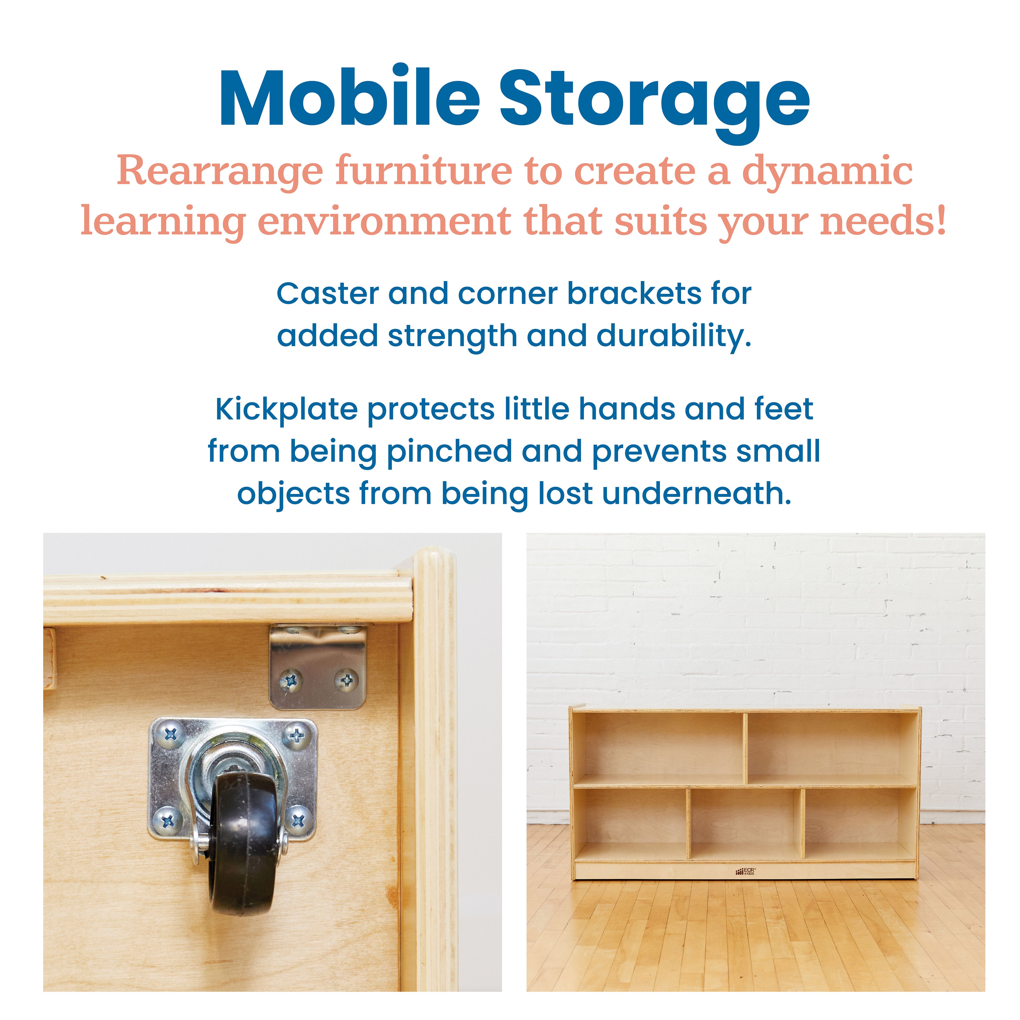 5-Compartment Mobile Storage Cabinet, Toddler