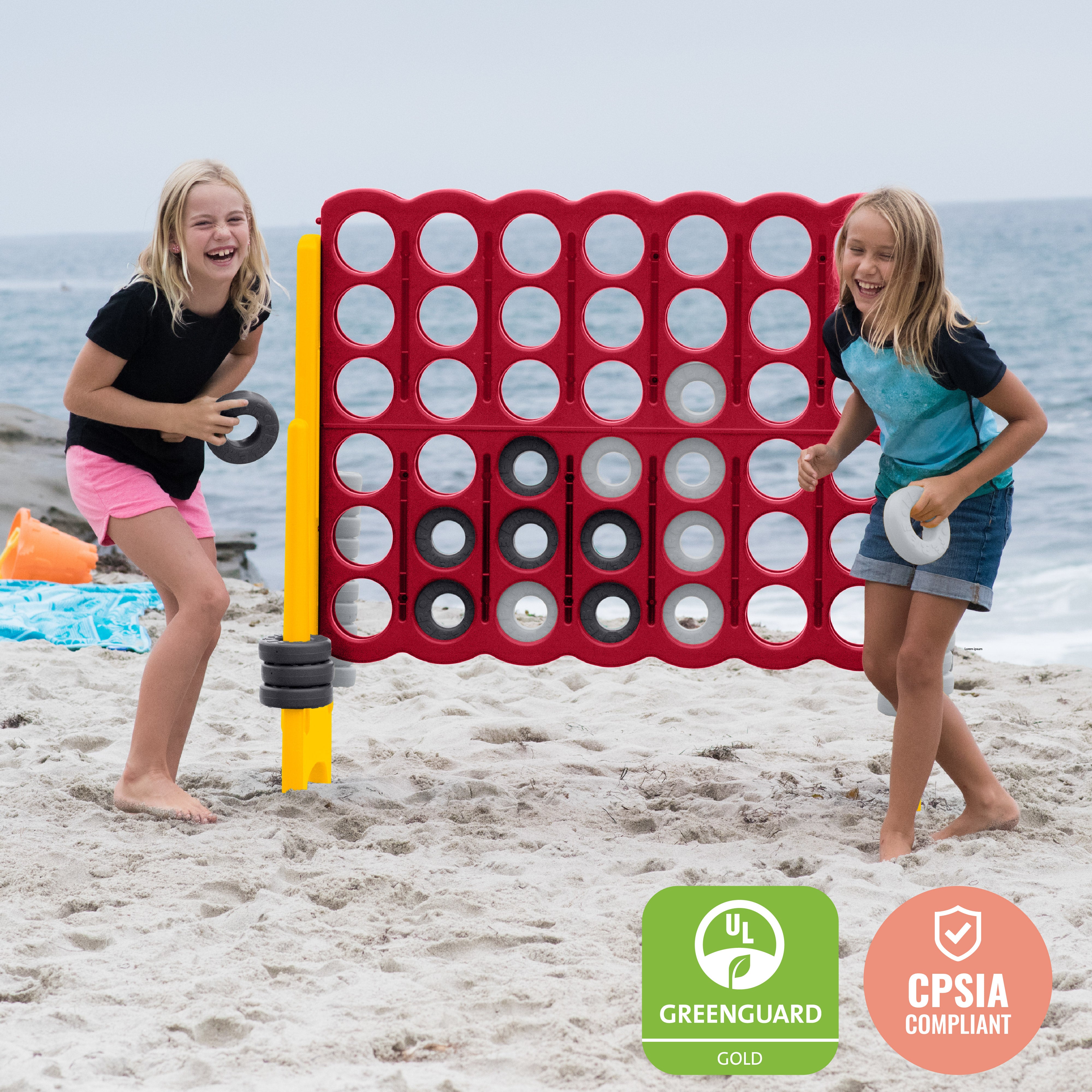 Jumbo 4-To-Score Giant Game with 42 Rings and Reset Sliders