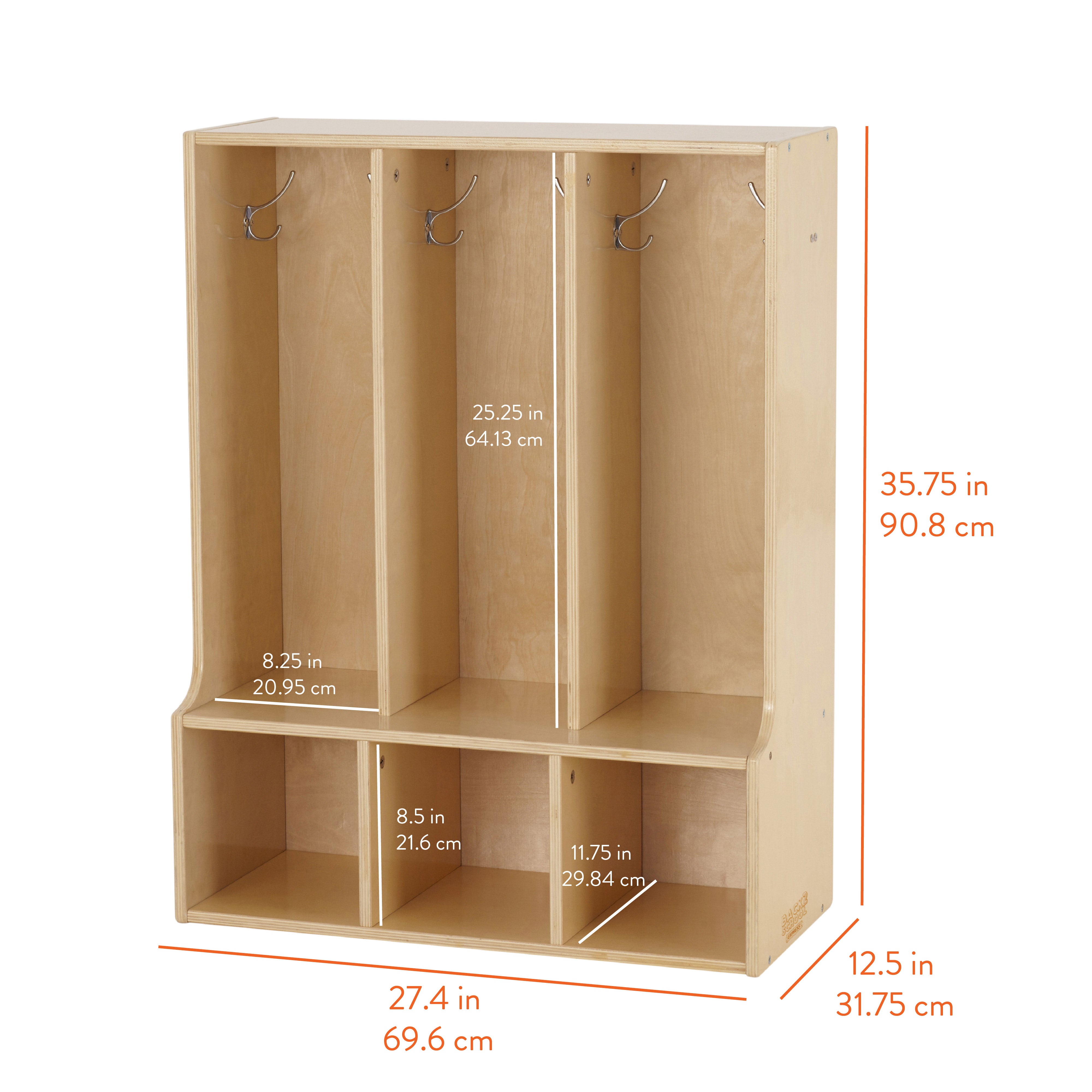 Sleekline 3-Section Toddler Coat Locker with Bench