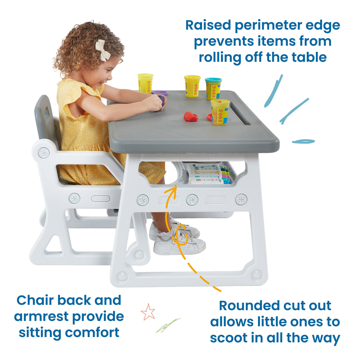 Toddler Plus Desk and Chair Set, 2-Piece
