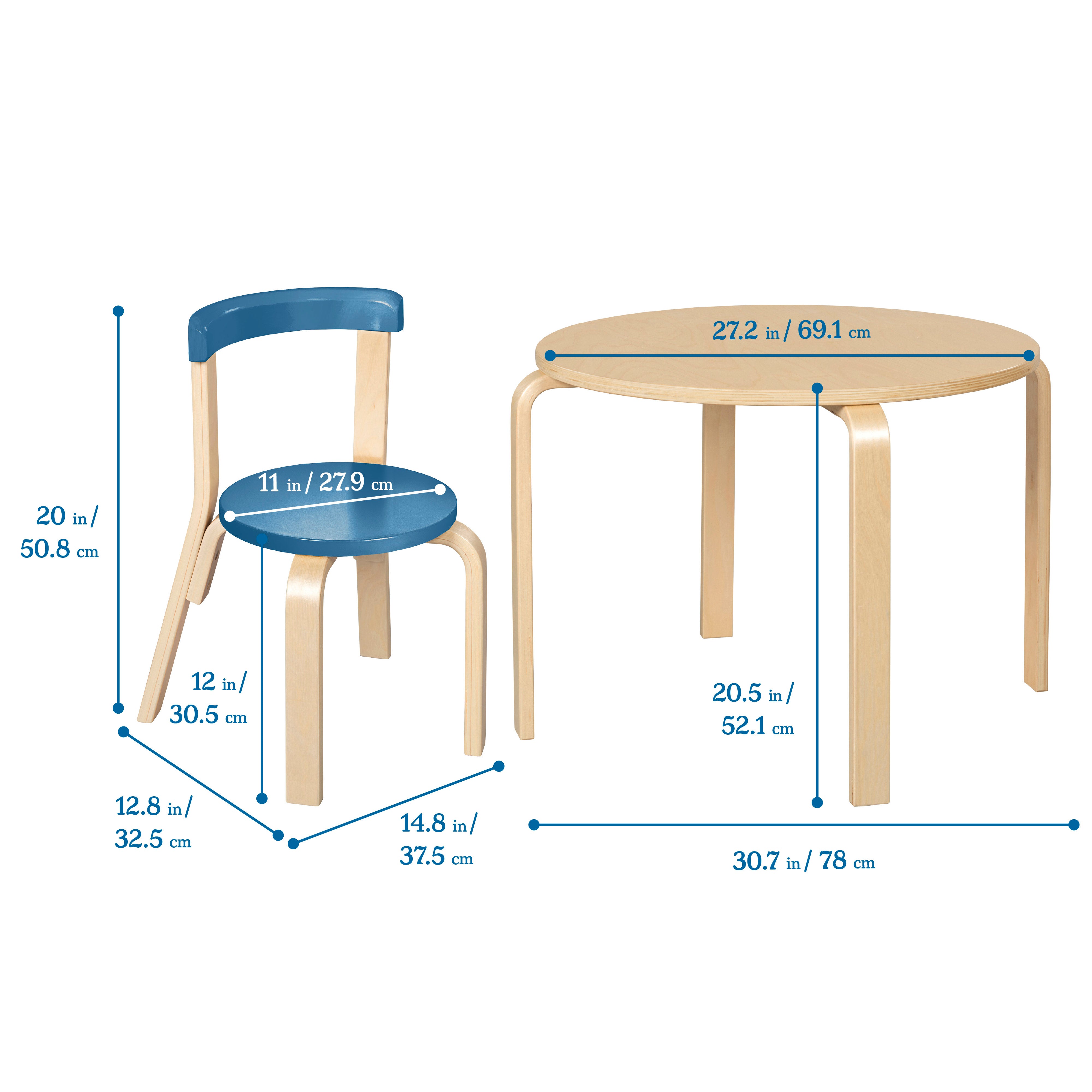 Bentwood Table and Curved Back Chair Set, 5-Piece