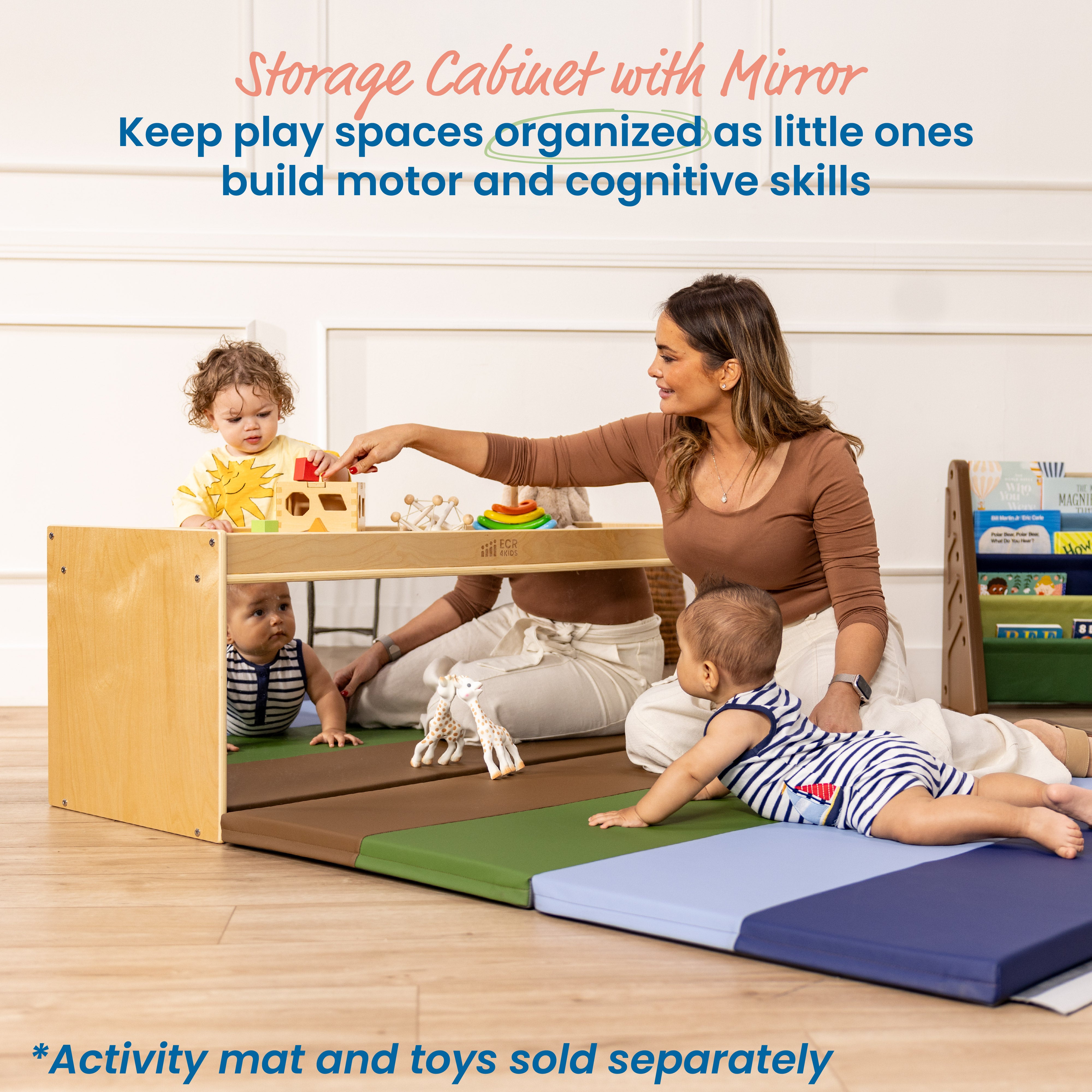 Storage Cabinet with Activity Top and Mirror