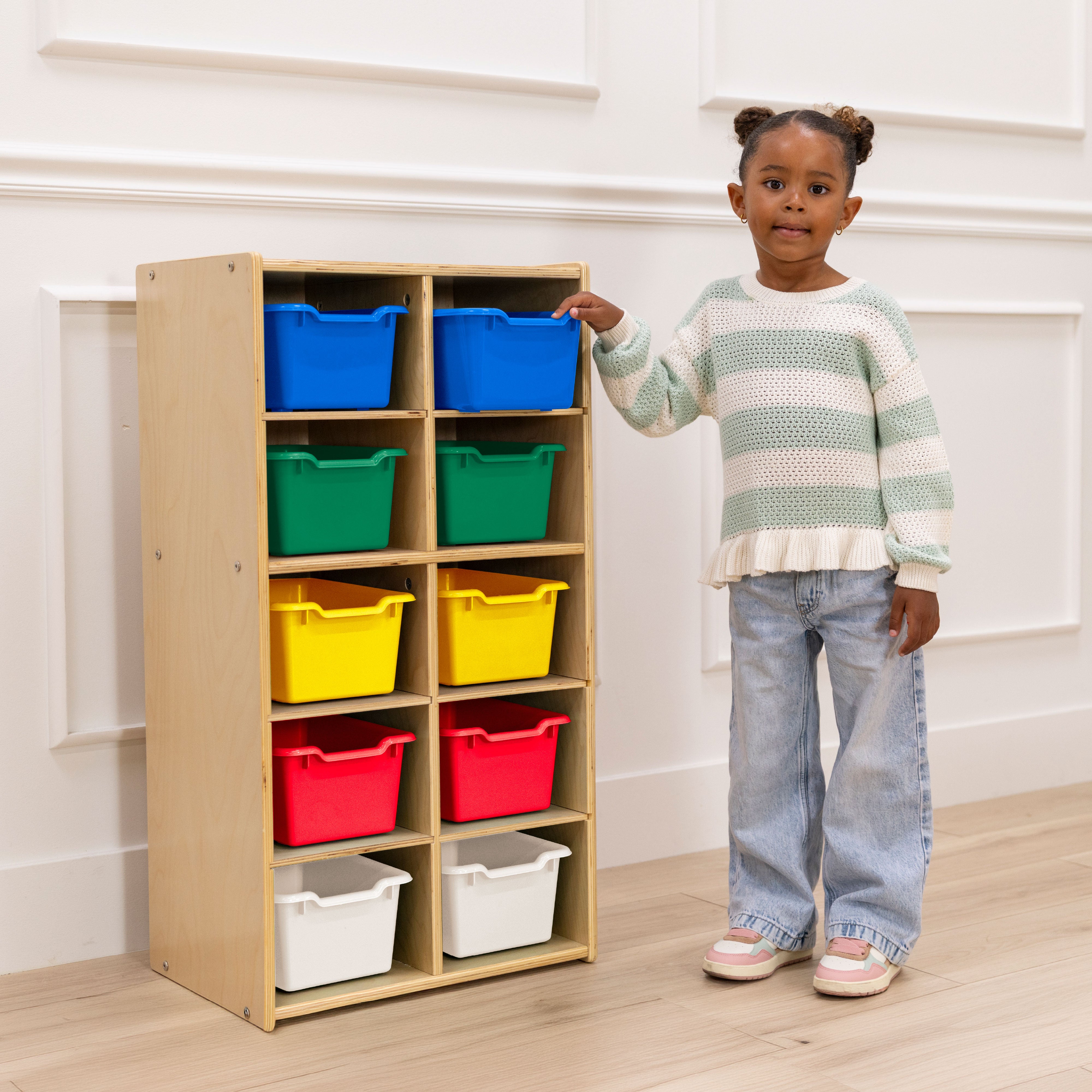 Streamline 10 Cubby Tray Cabinet with 10 Scoop Front Bins, 5x2