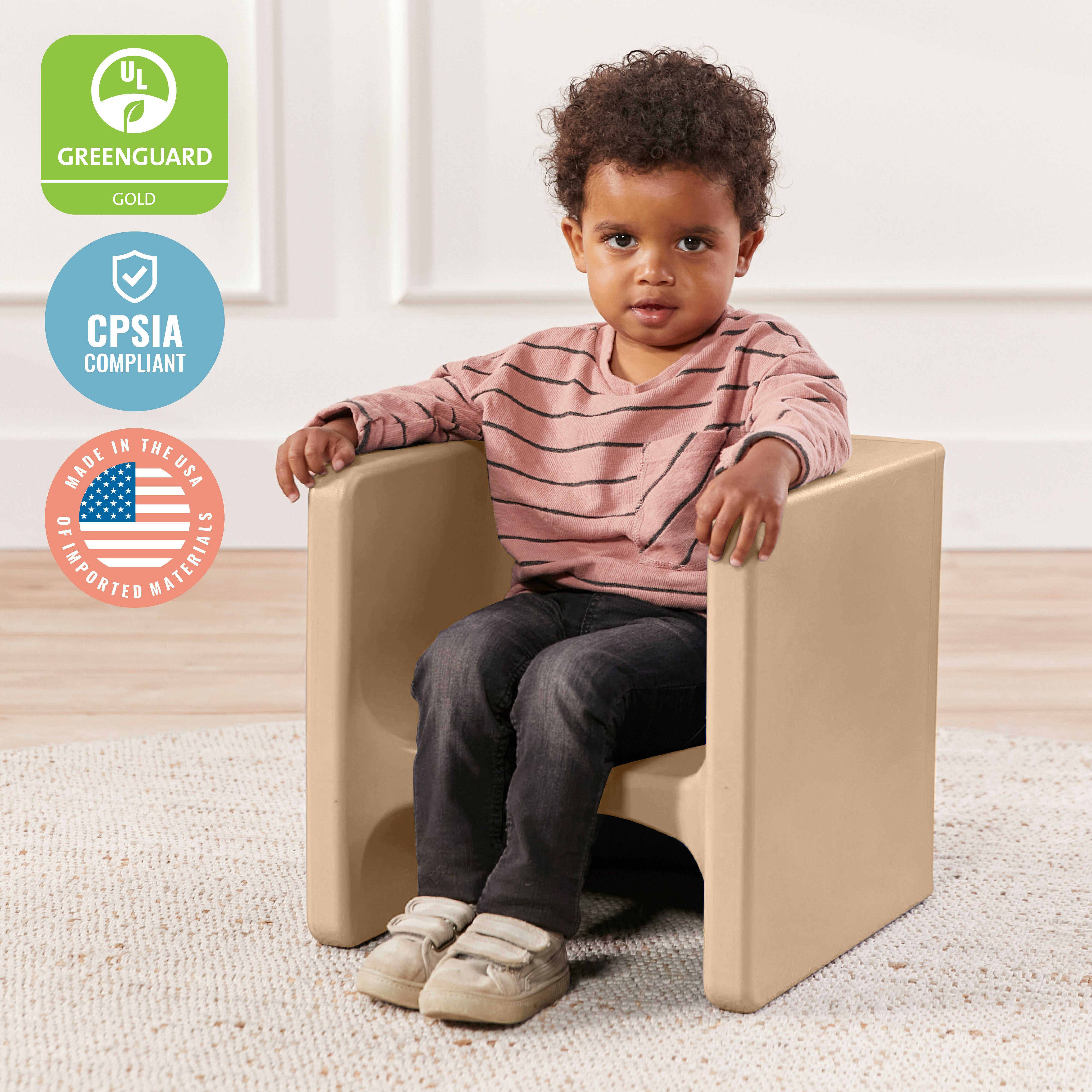 Tri-Me Table and Cube Chair Set, 3-Piece