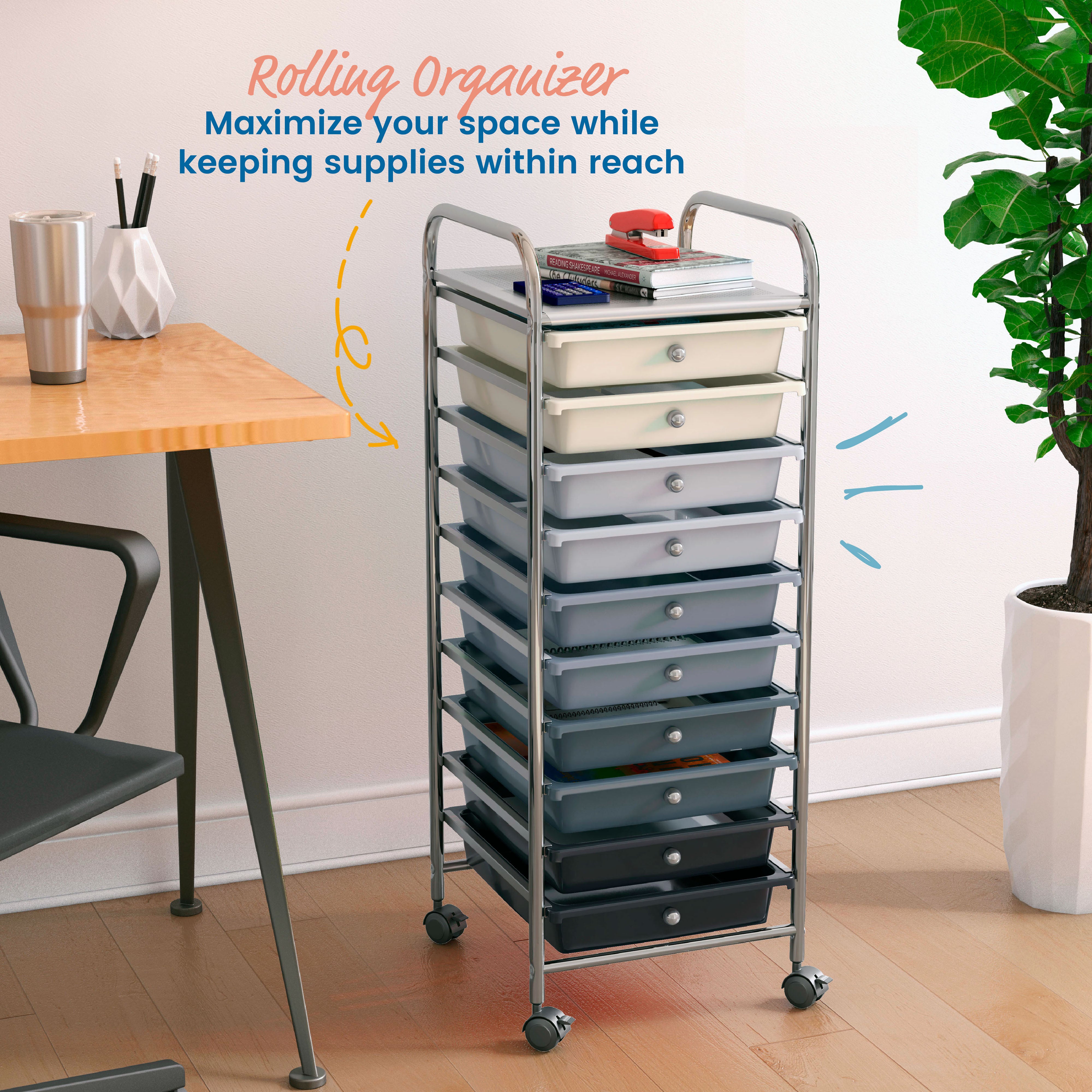 10-Drawer Mobile Organizer